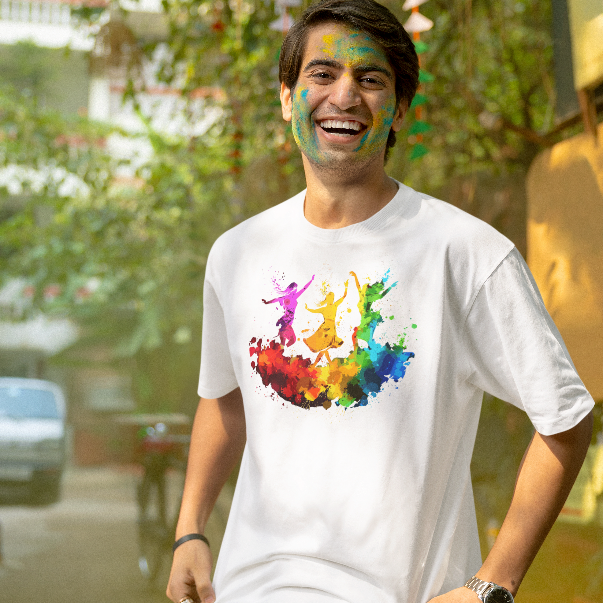 Celebrate Holi  with Holi special Men's oversized T-shirt| Storeily