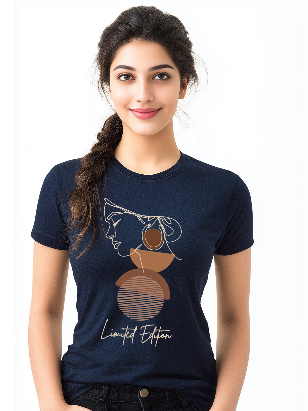 Modern Afro-Abstract Line Art Design- Limited Edition Women's Cotton T-Shirt