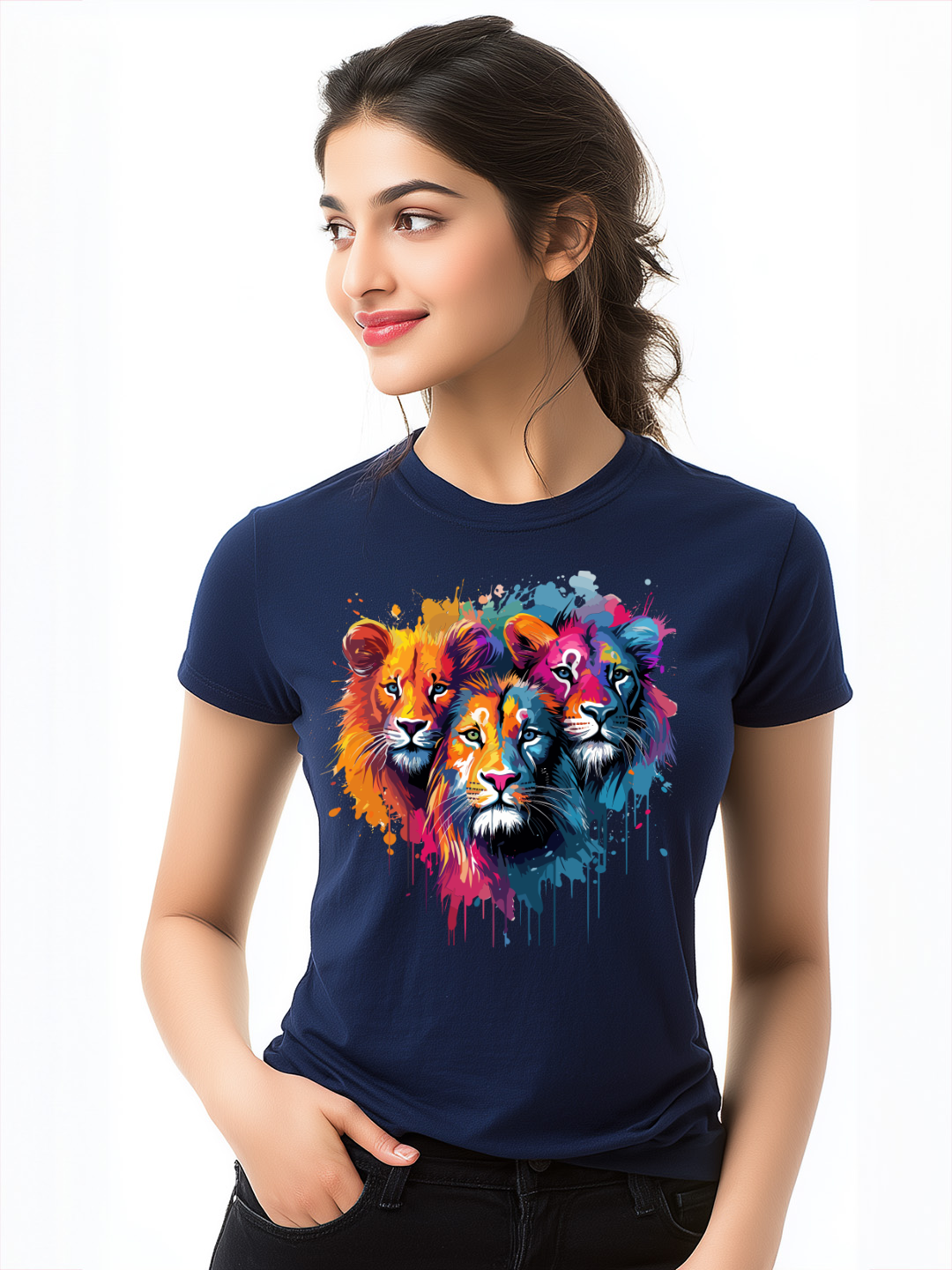 "Roar of Colors" Women's Graphic Cotton T-Shirt