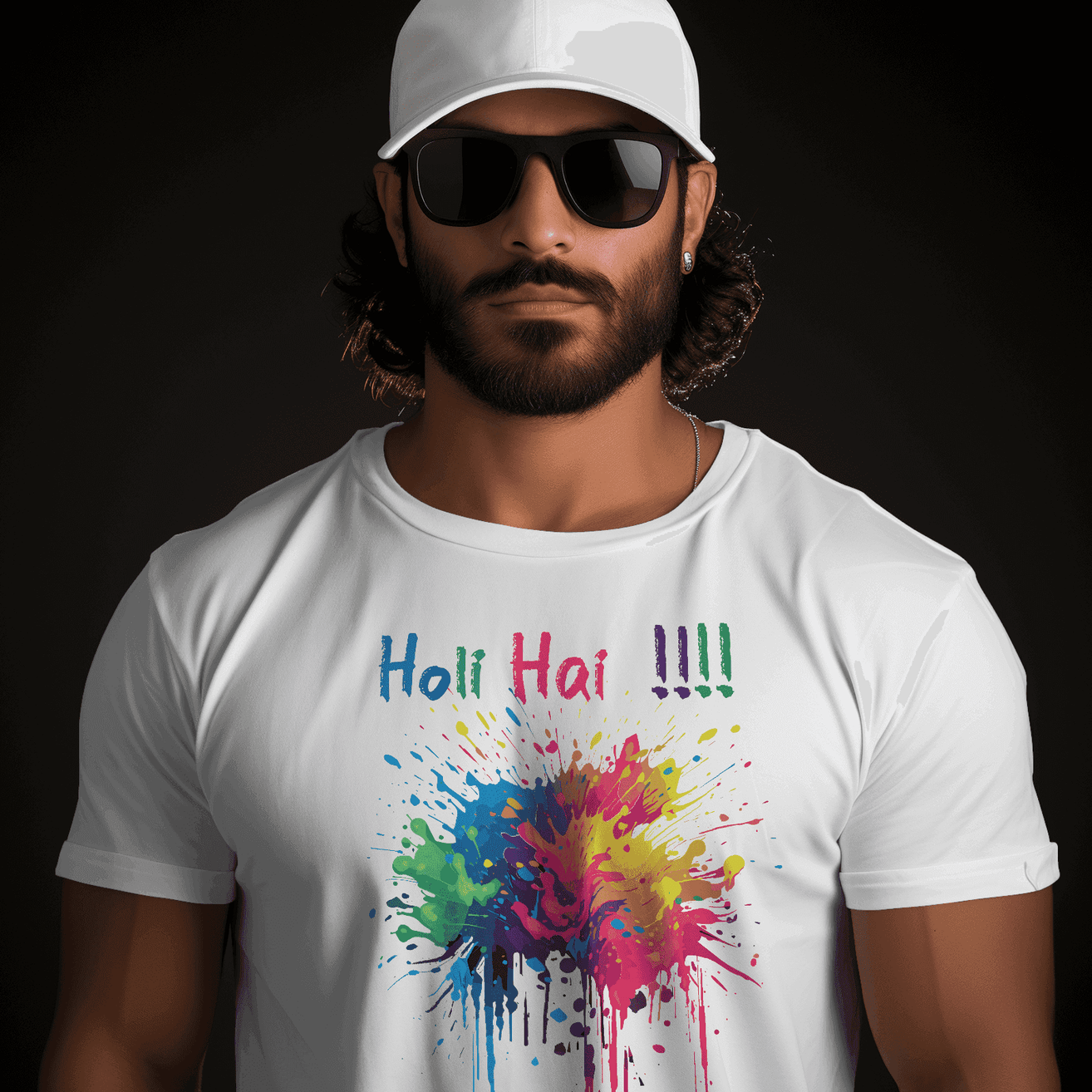 Holi Splash Men's Colorful Explosion T-Shirt - Embrace the Kaleidoscope of Colors