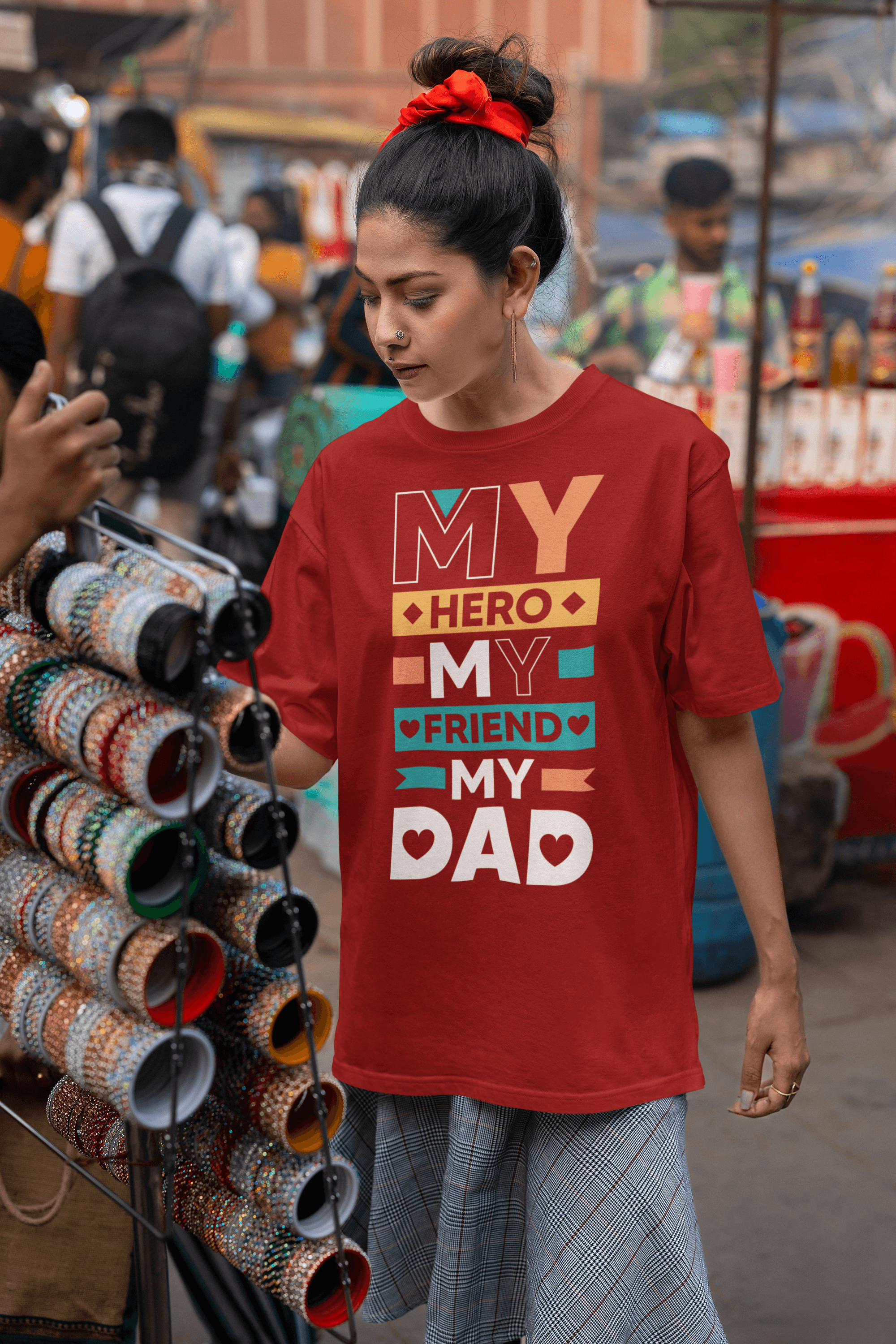 "My Hero, My Friend, My Dad" Father's Day Special  Women's Cotton Oversized T-Shirt