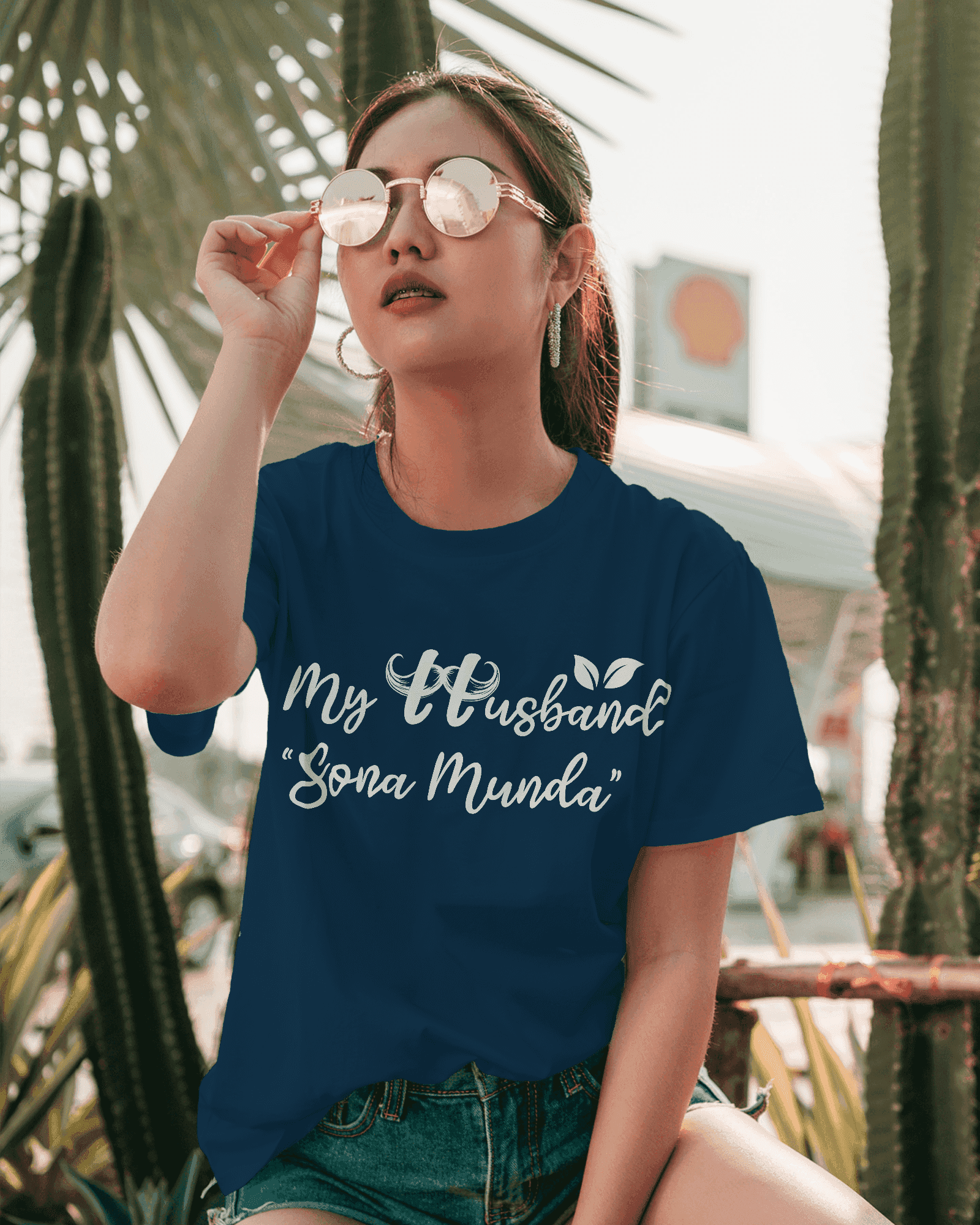 My Husband Sona Munda Women's Cotton T-Shirt