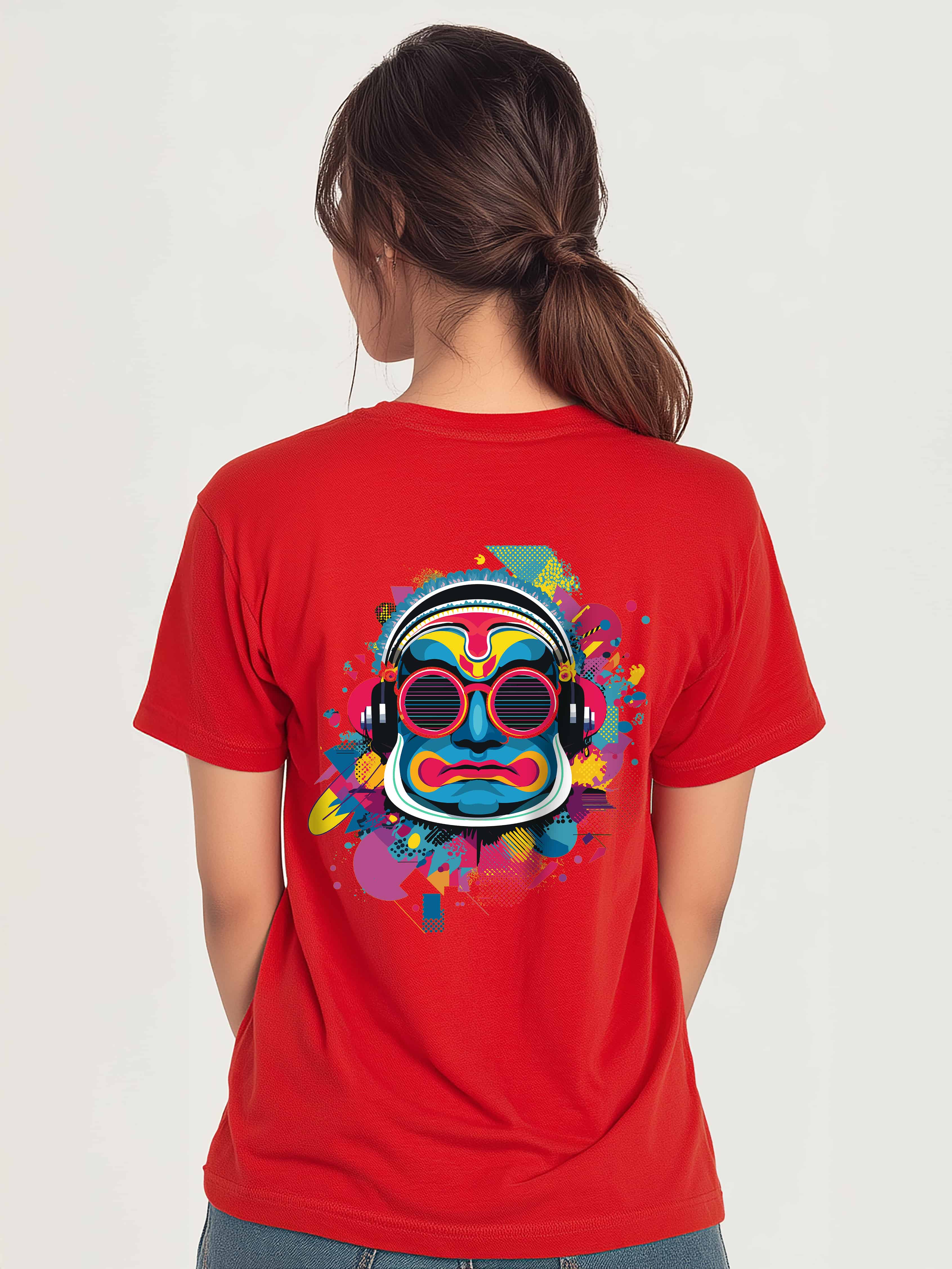Retro Pop Tribal Oversized Cotton T-Shirt