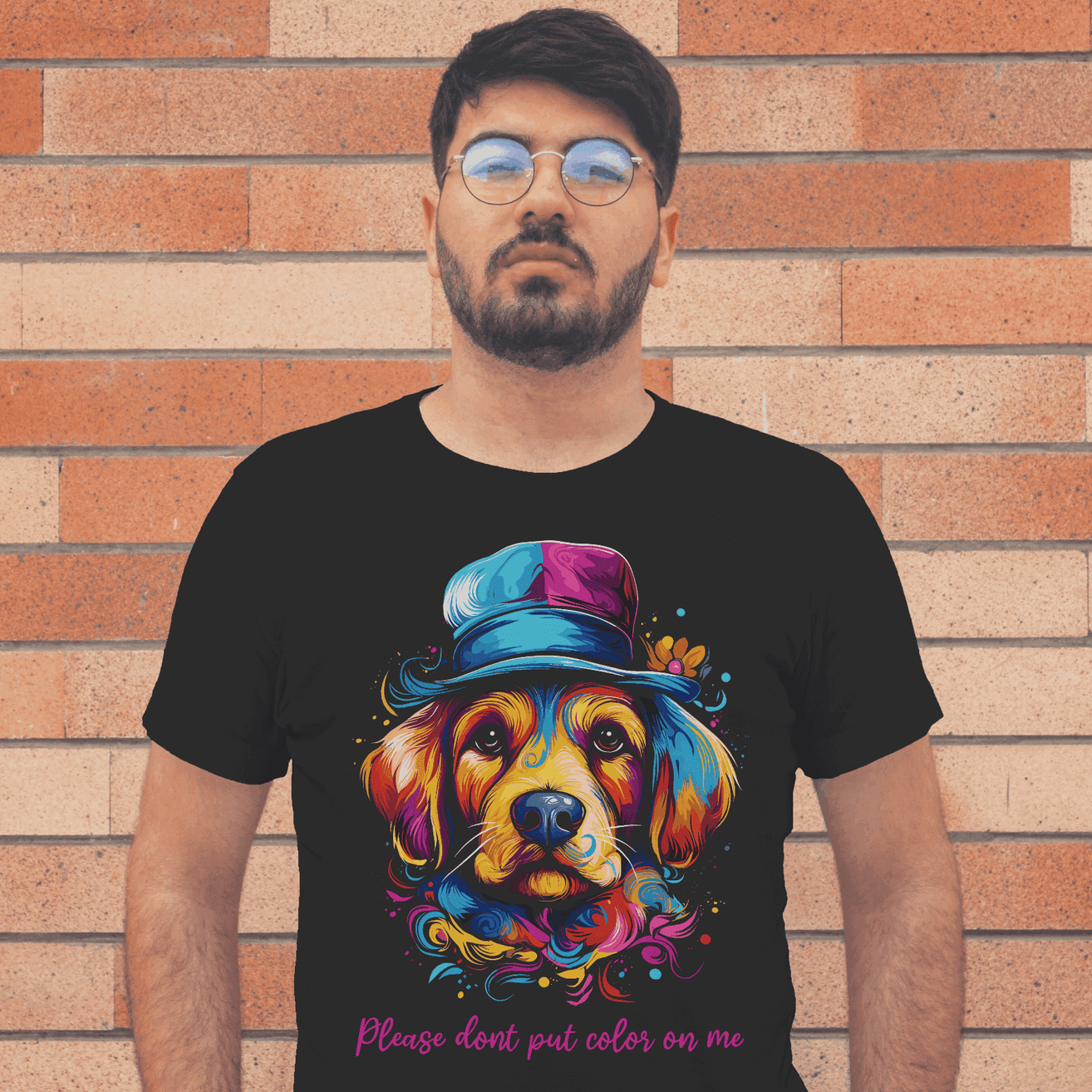 Colorful Paws Men's Holi Special T-Shirt - Please Don't Put Color on Me