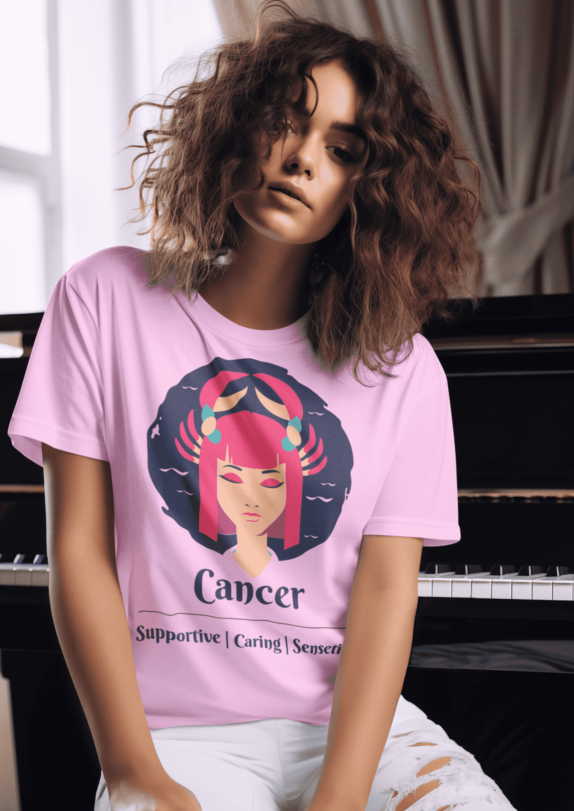 Cancer- Stylish and Charismatic Zodiac Women's cotton Tee