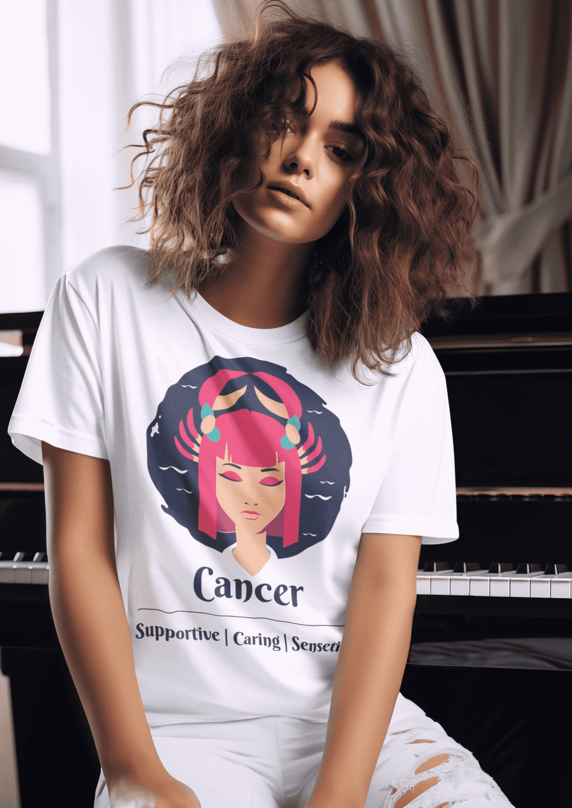 Cancer- Stylish and Charismatic Zodiac Women's cotton Tee