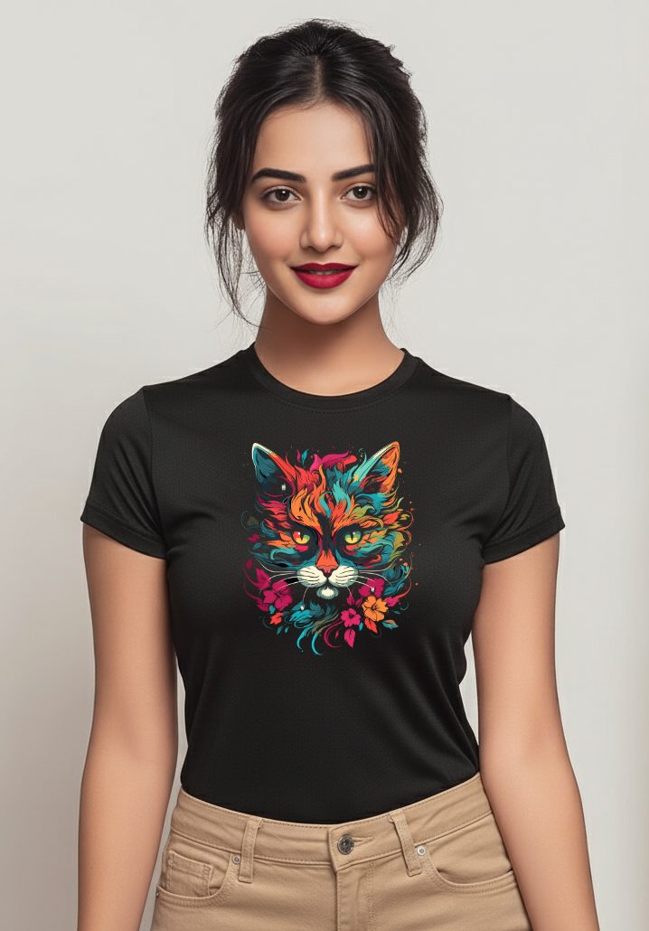 Mystic Cat Vibes – Airweev Graphic Tee for Women