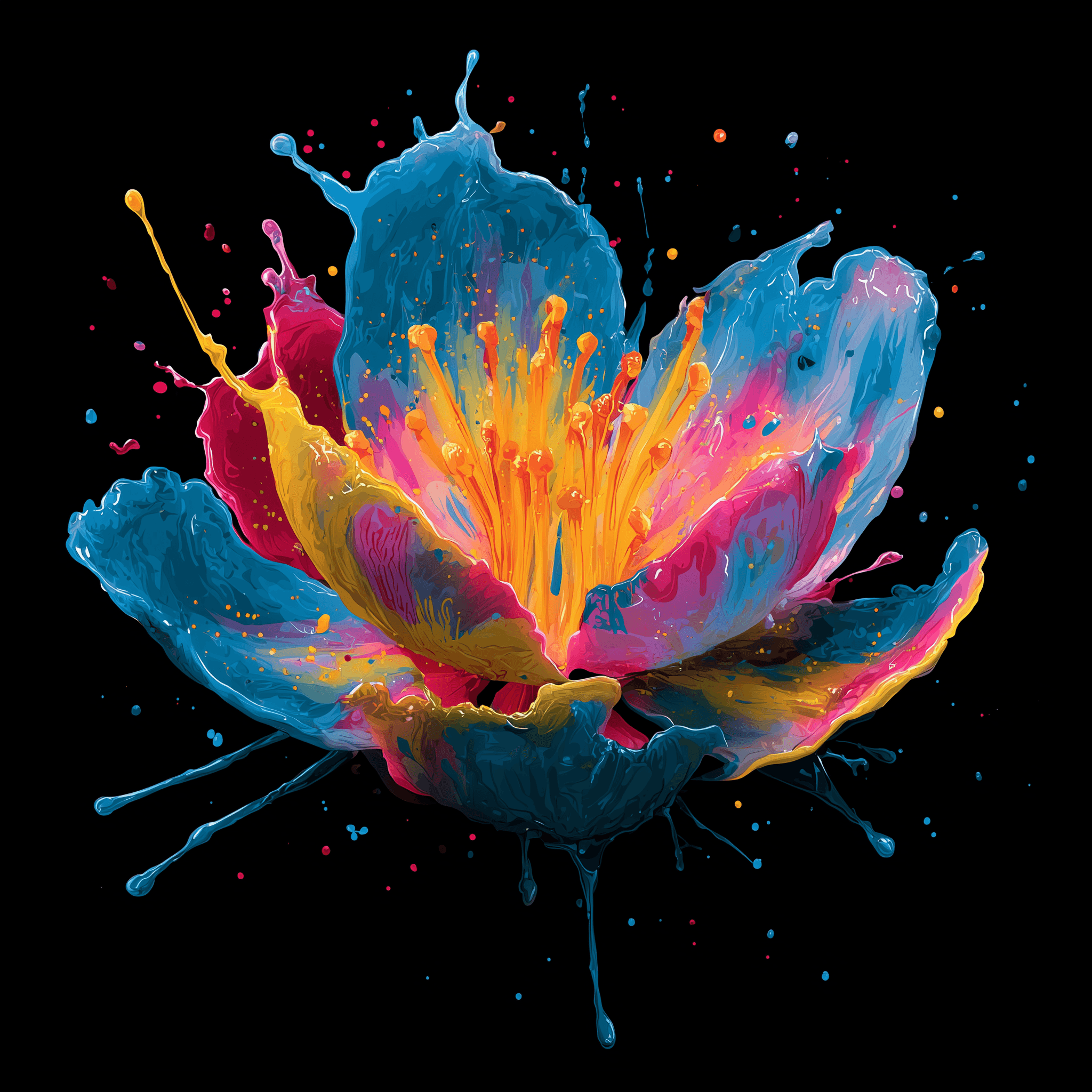 Neon Bloom – Cotton Round Neck T-Shirt