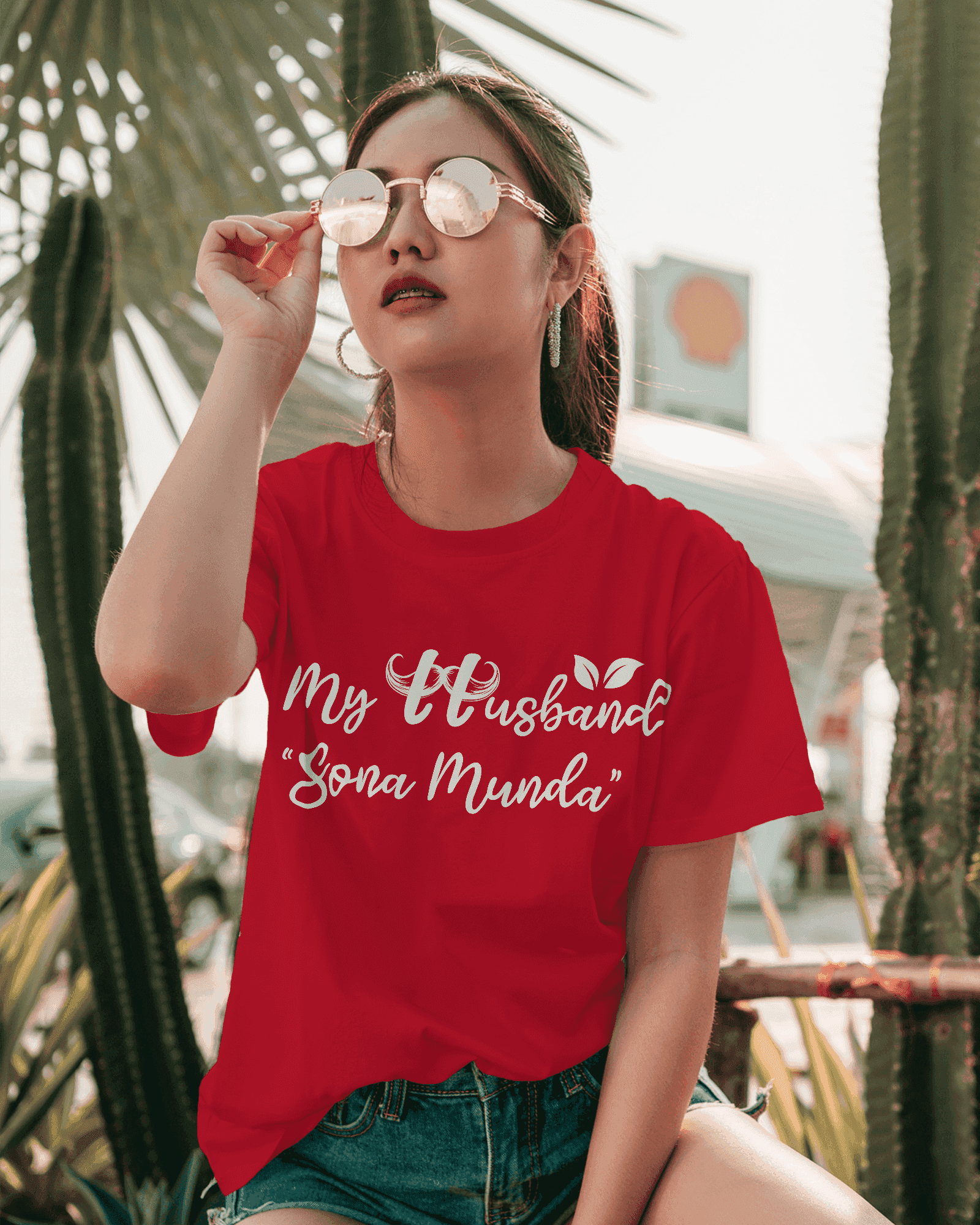 My Husband Sona Munda Women's Cotton T-Shirt