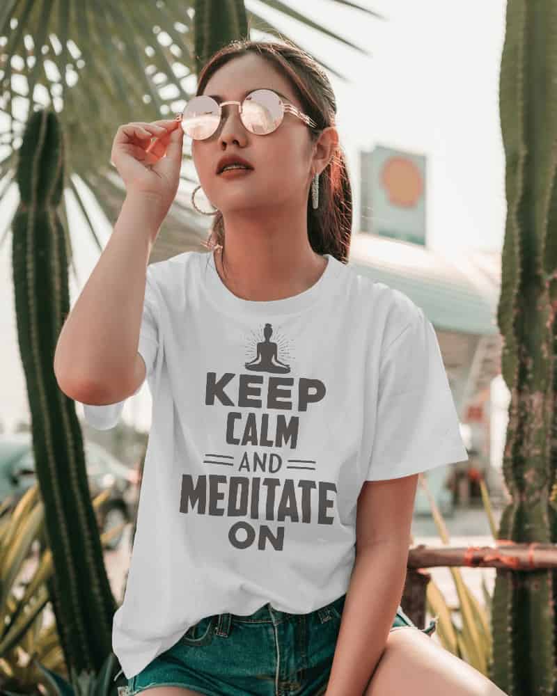 "Keep Calm and Meditate On" Women's Cotton T-Shirt