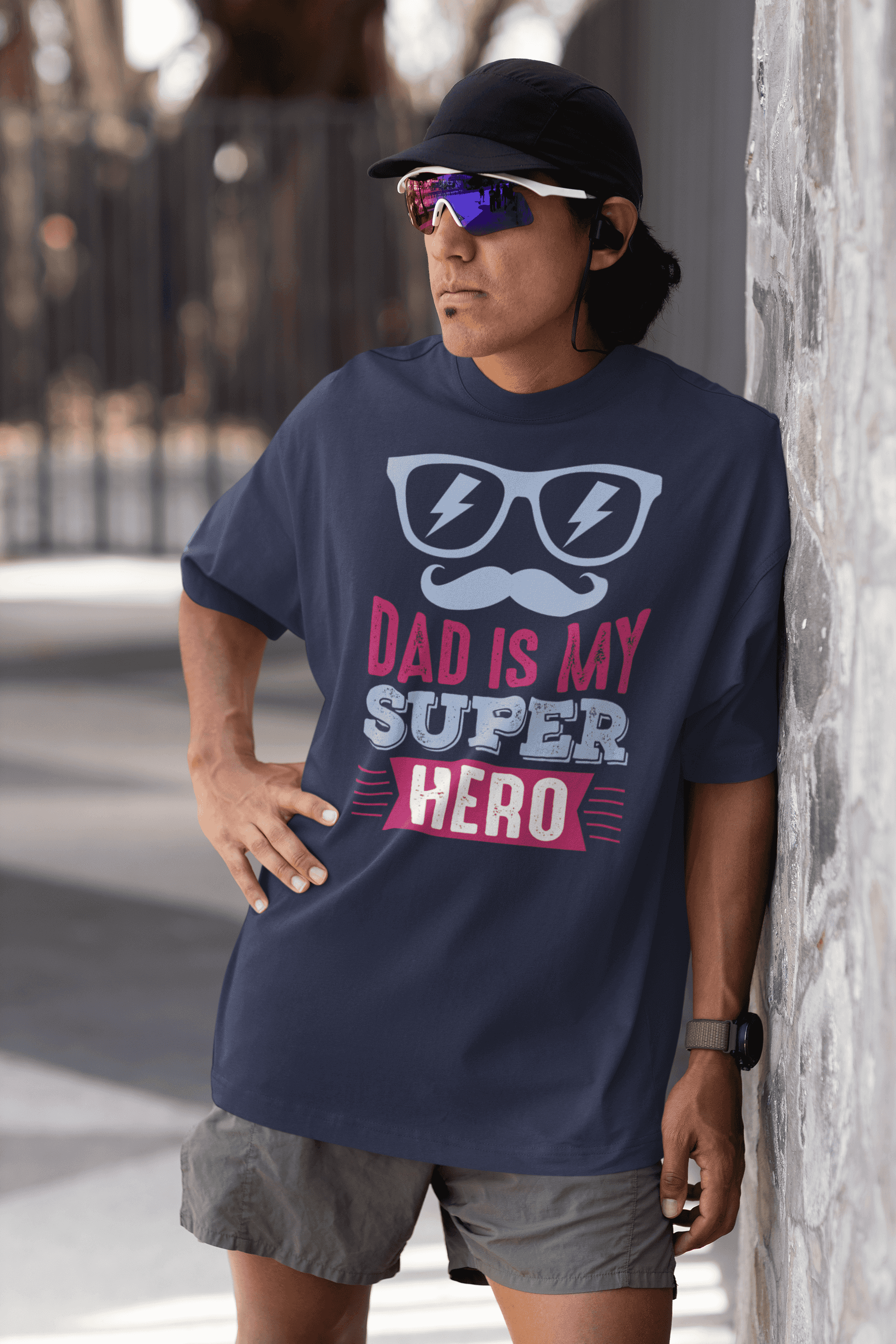 "Dad Is My Super Hero" Father's Day Special  Men's Cotton Oversized T-Shirt