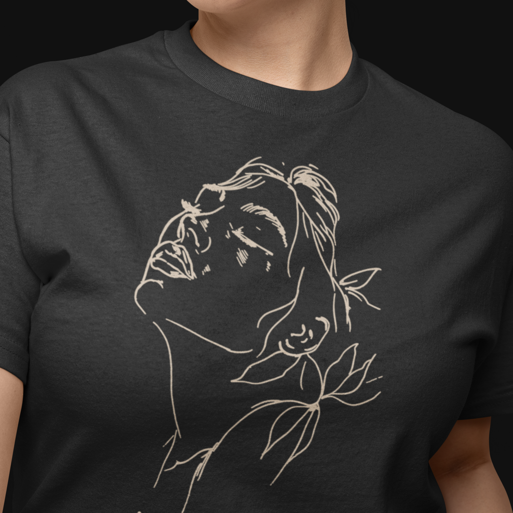 Limited Edition Cotton tshirt for women with Minimalistic Woman Design