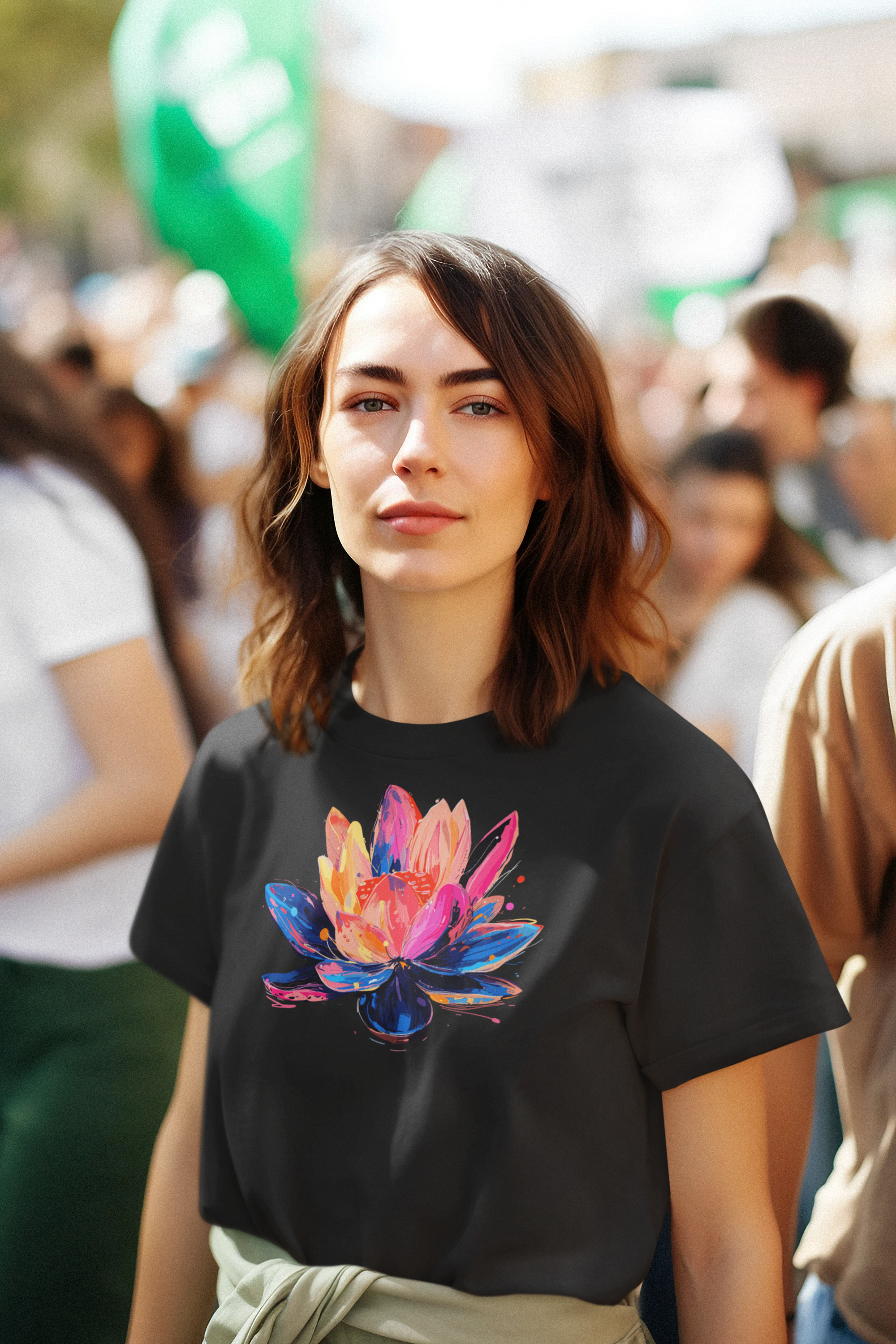 Vibrant Colorful Flower Design Women's T-Shirt| Storeily