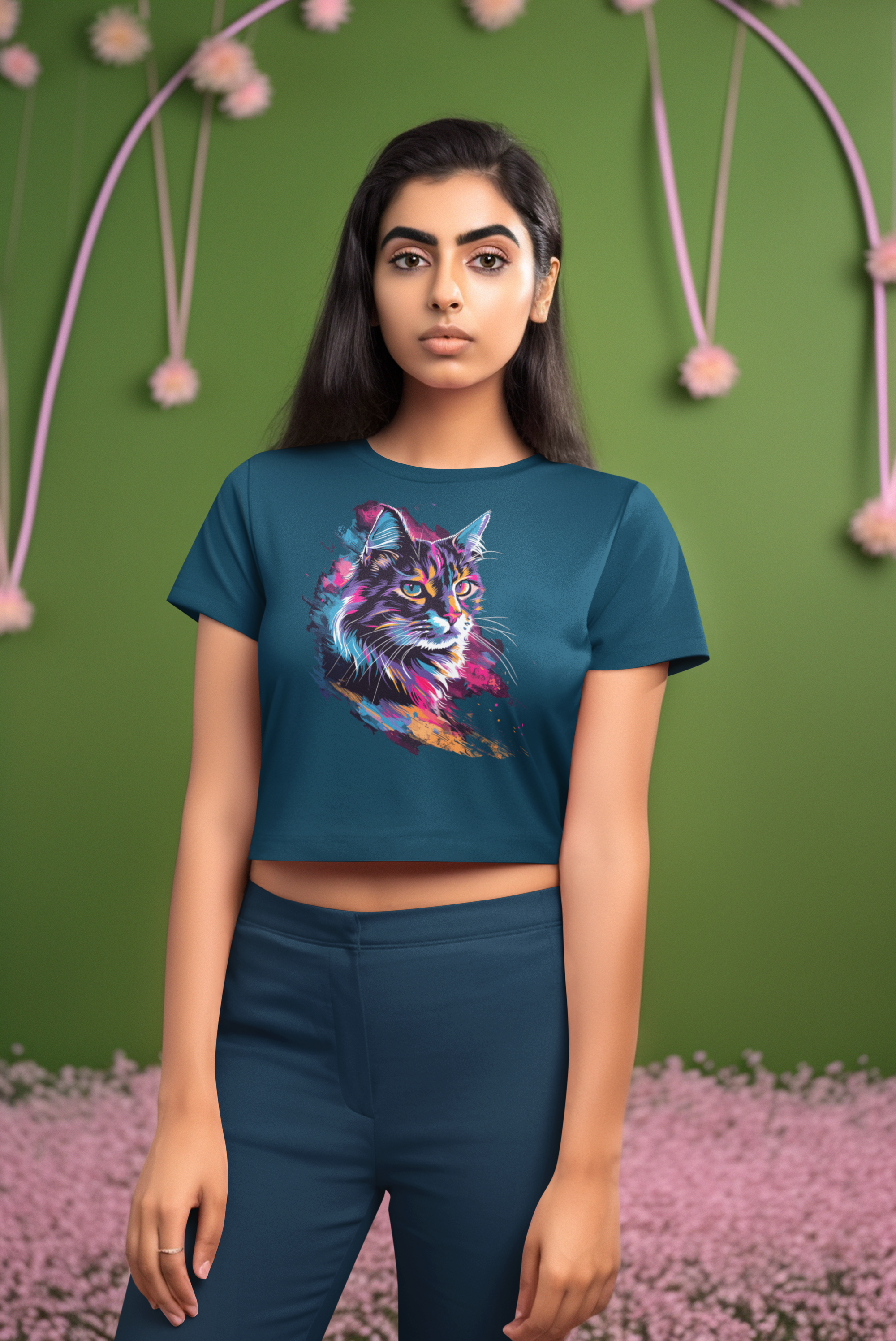 Whisker Wonderland Women's crop top for Cat lovers