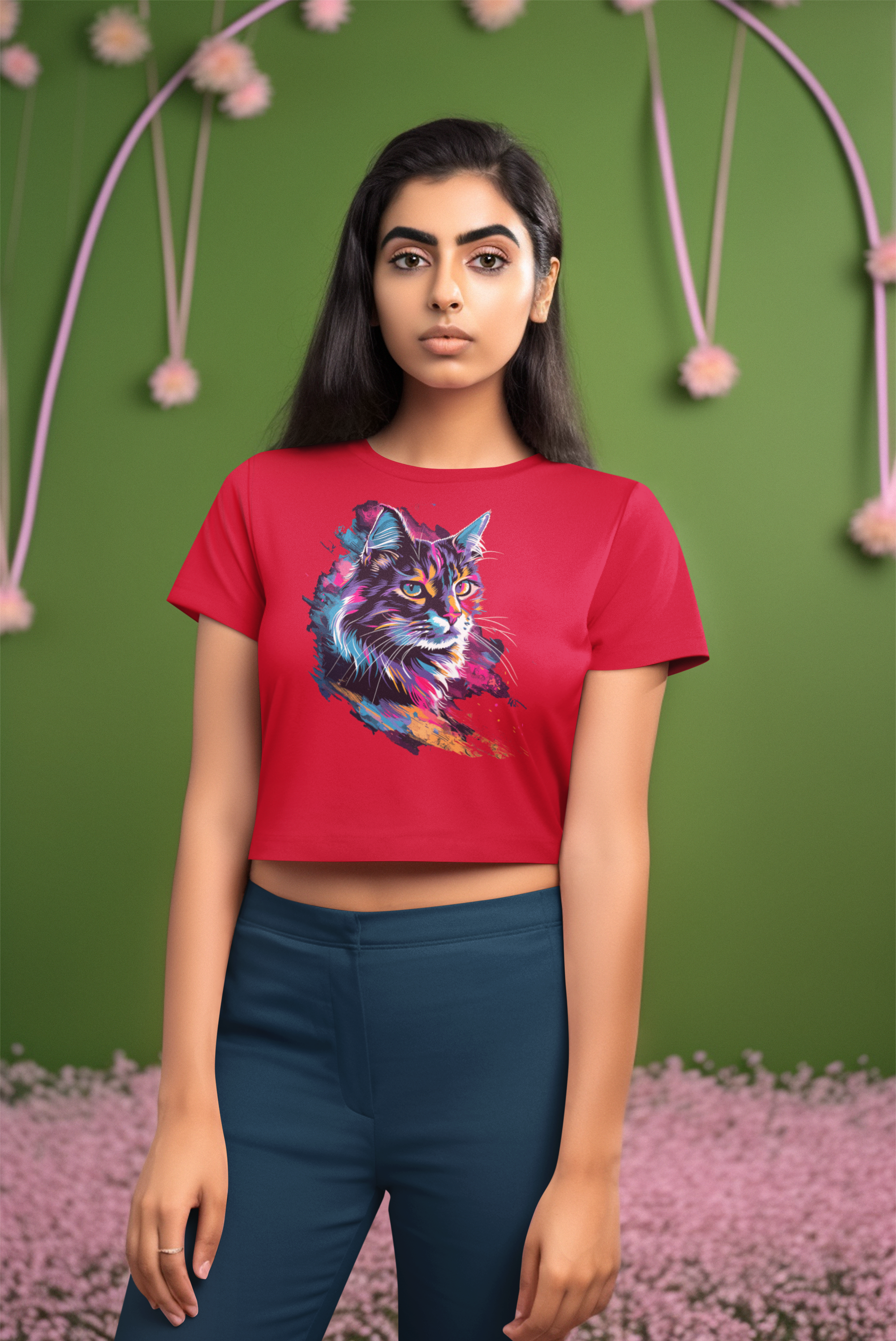 Whisker Wonderland Women's crop top for Cat lovers