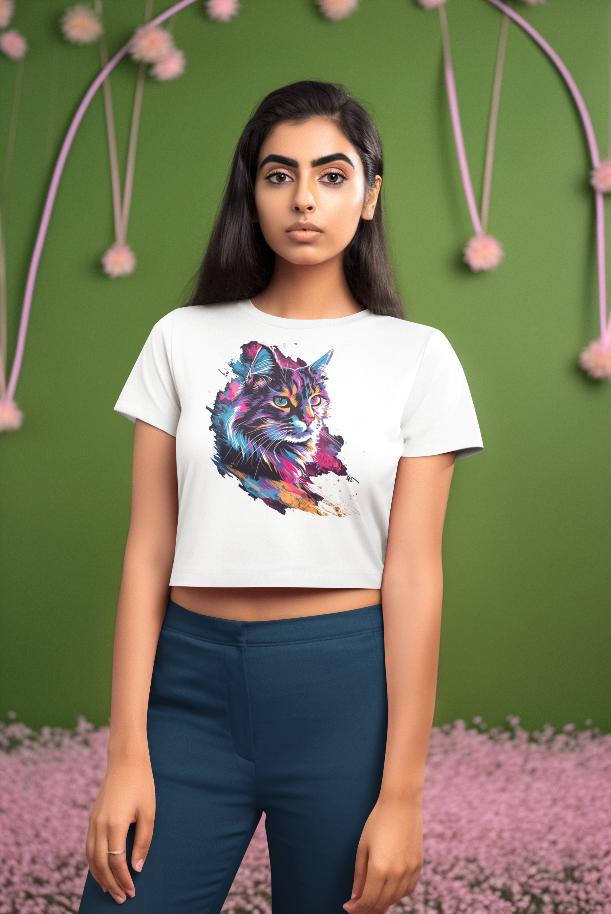 Whisker Wonderland Women's crop top for Cat lovers