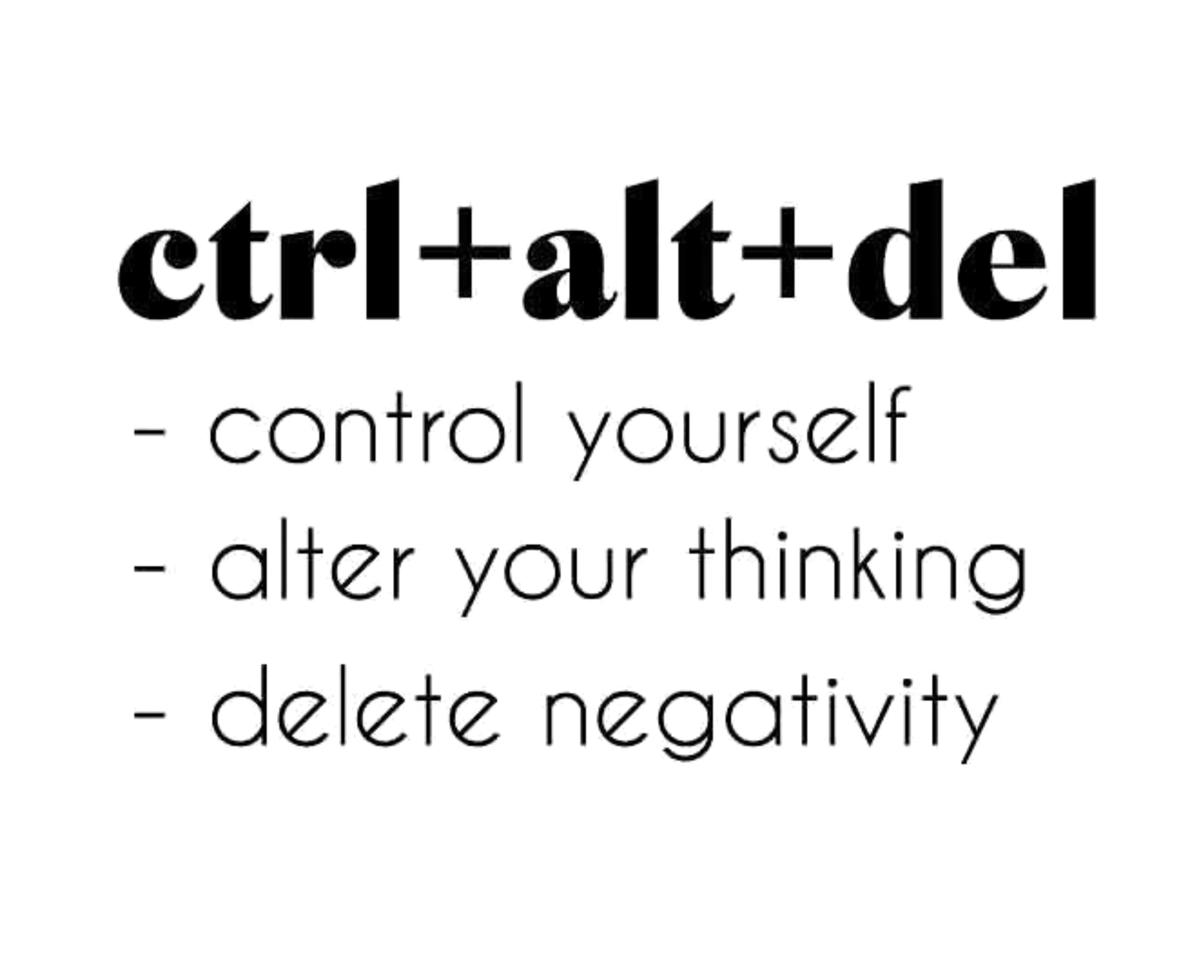 Women’s “Ctrl + Alt + Del” Motivational Cotton Tshirt