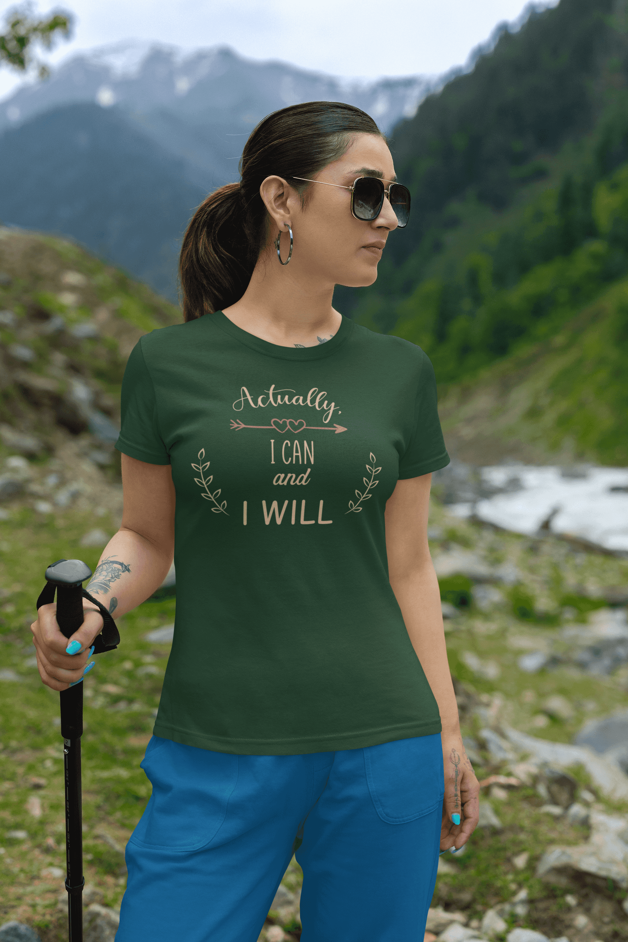 "I Can I Will" Cute Minimal Design Cotton T-Shirt