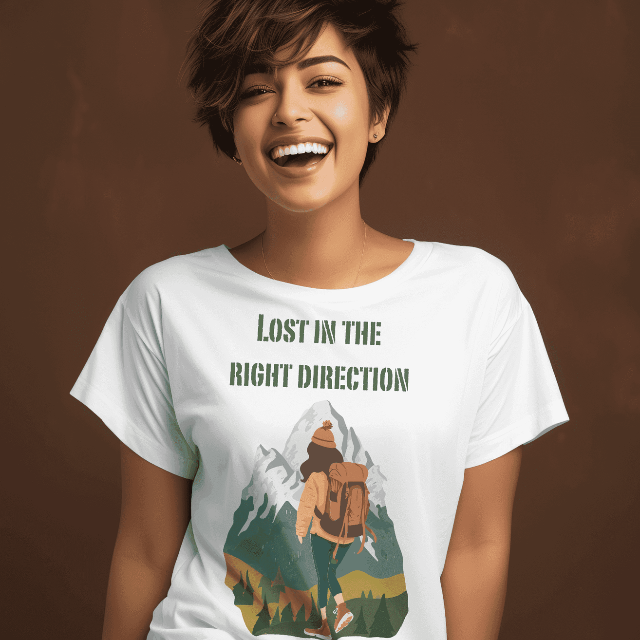 Lost in the Right Direction Women's Adventure T-Shirt - Explore the Unknown Path