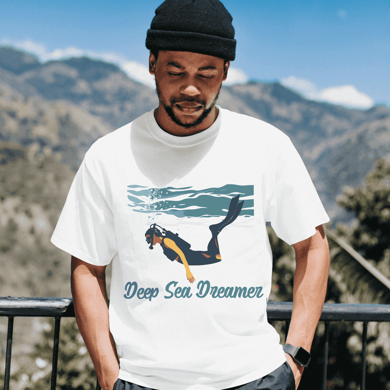Deep Sea Dreamer Men's Graphic T-Shirt - Snorkeling/Scuba Diving
