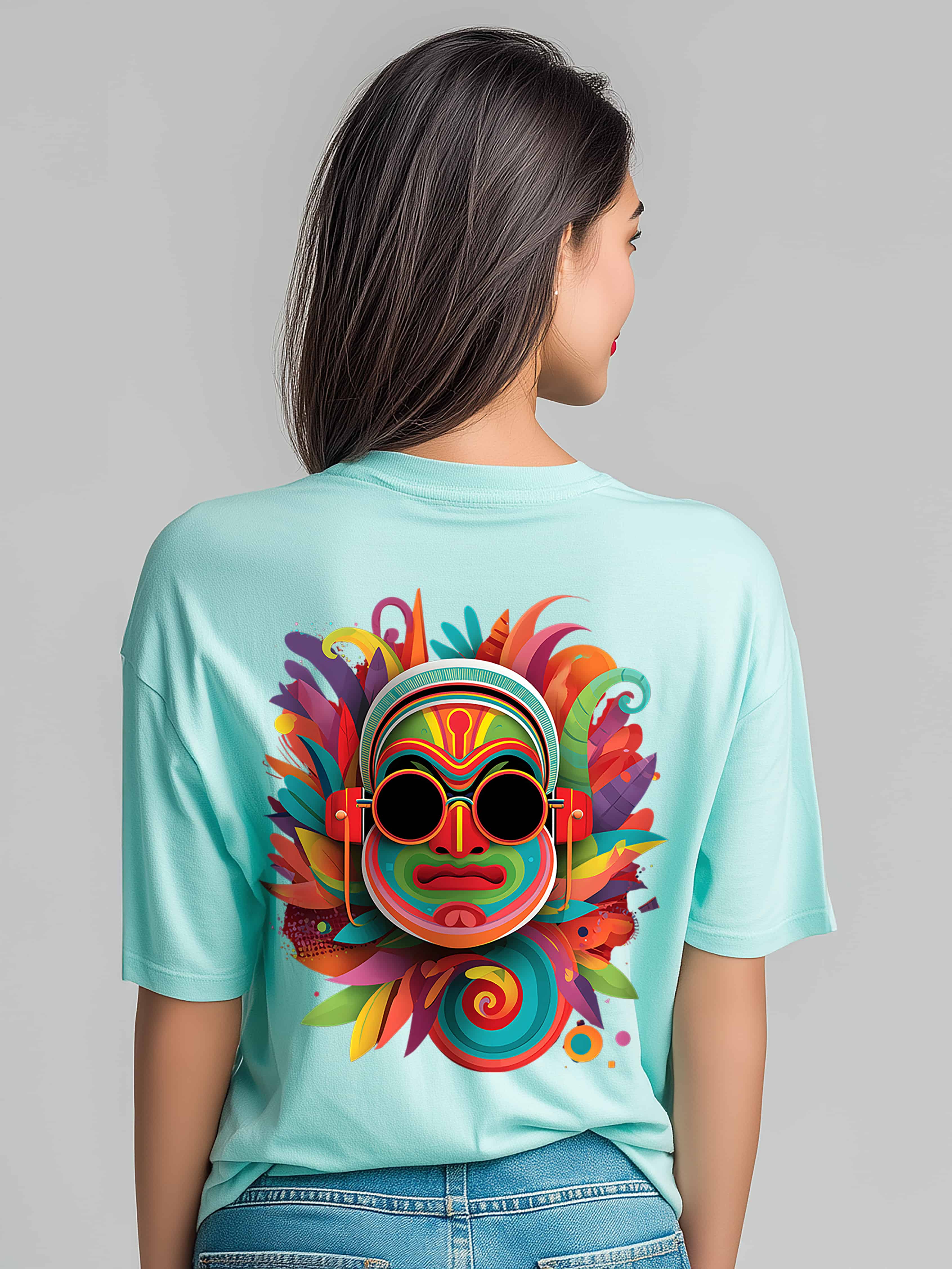Tribal Groove Oversized Cotton T-Shirt