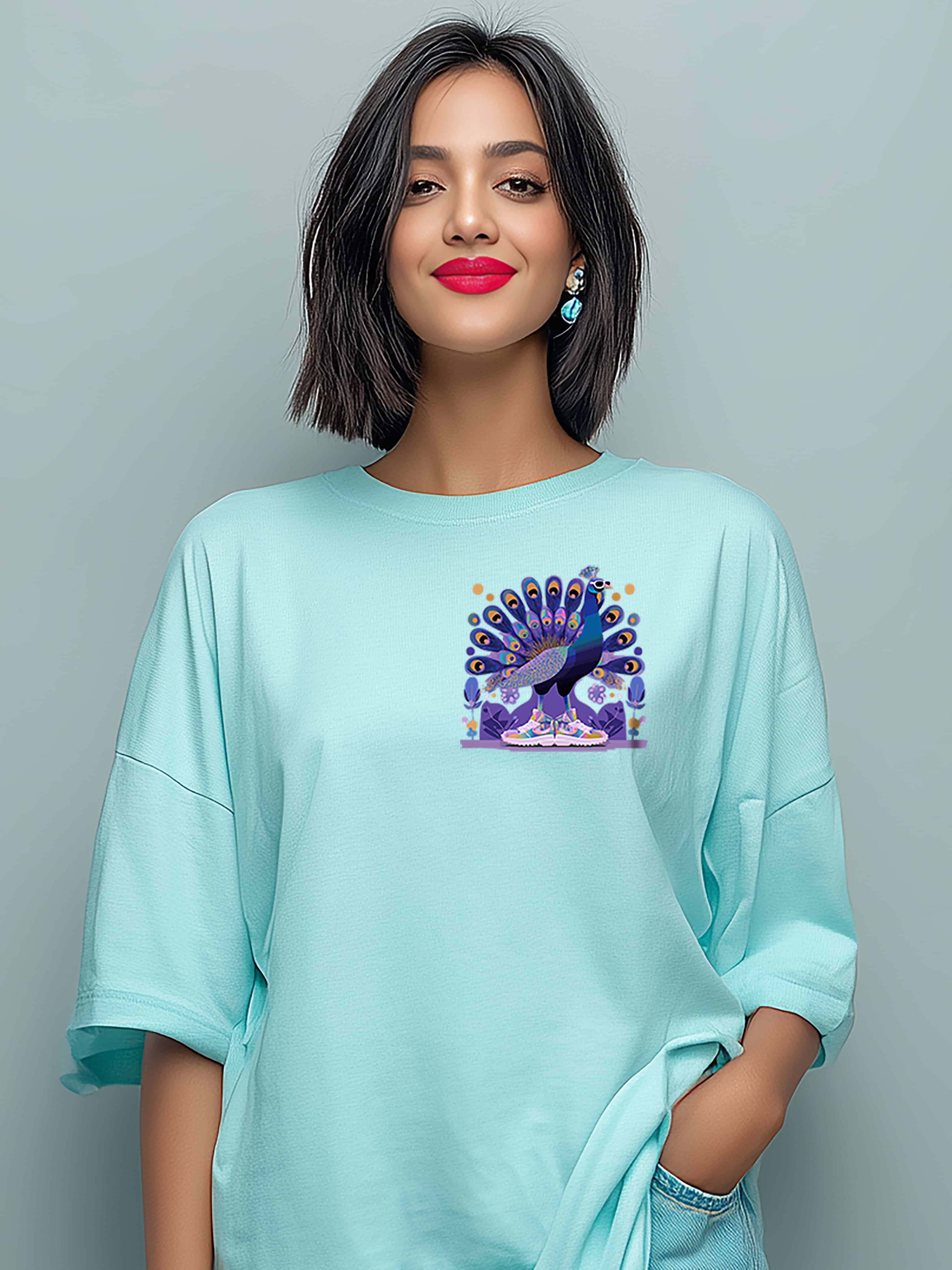 Peacock Flex Oversized Cotton T-Shirt