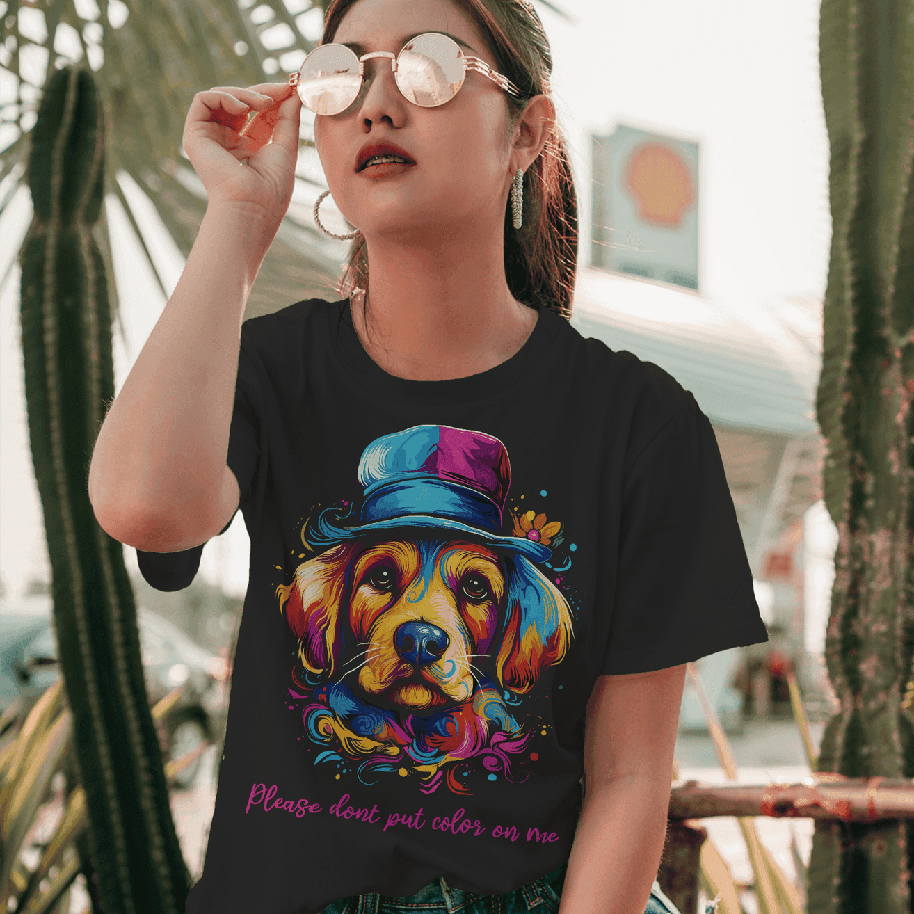 Colorful Paws Women's Holi Special T-Shirt - Please Don't Put Color on Me