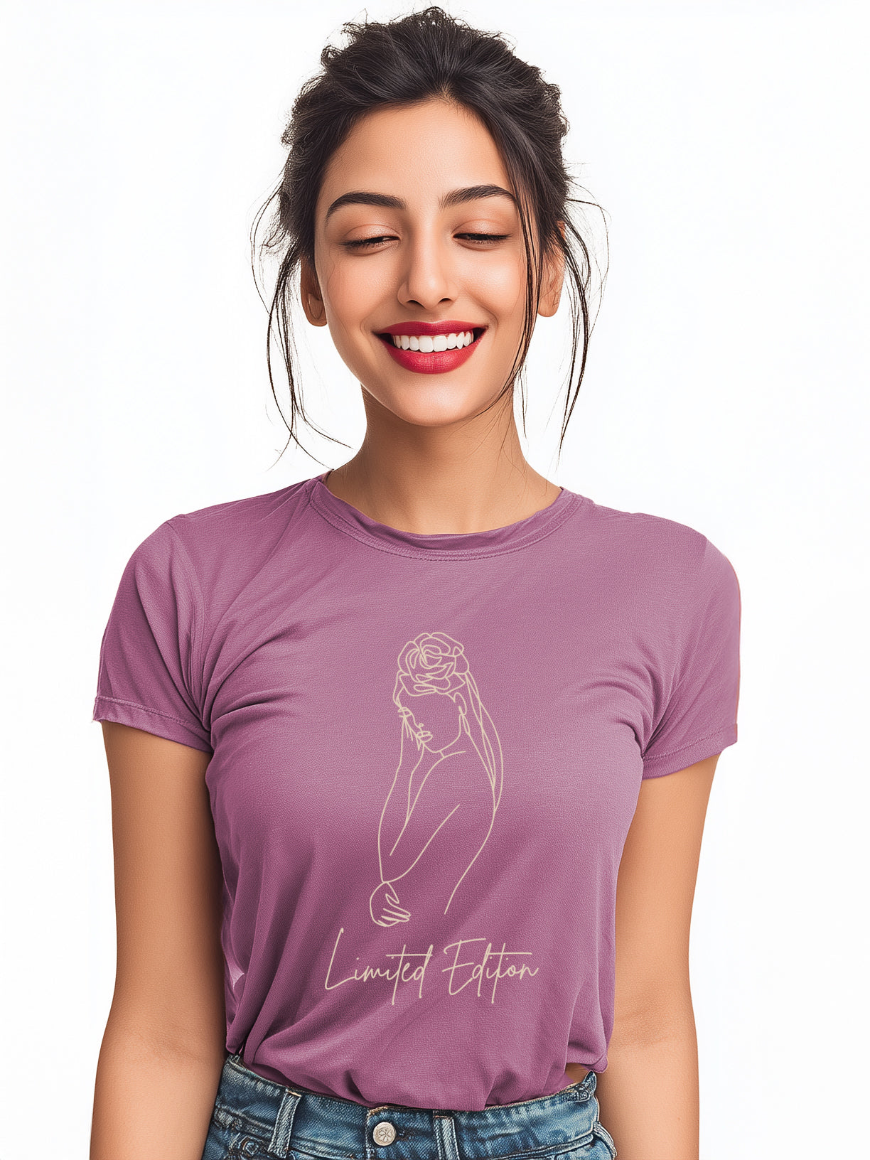 Limited Edition tshirt for women with Bold Woman Outline Design