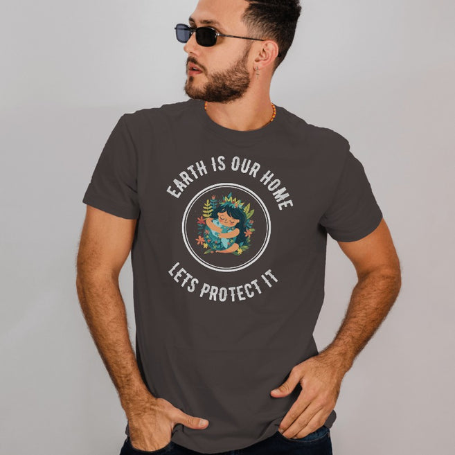"Earth Is Our Home: Let's Protect It" Environment Day Theme T-Shirt Men's  T-Shirt