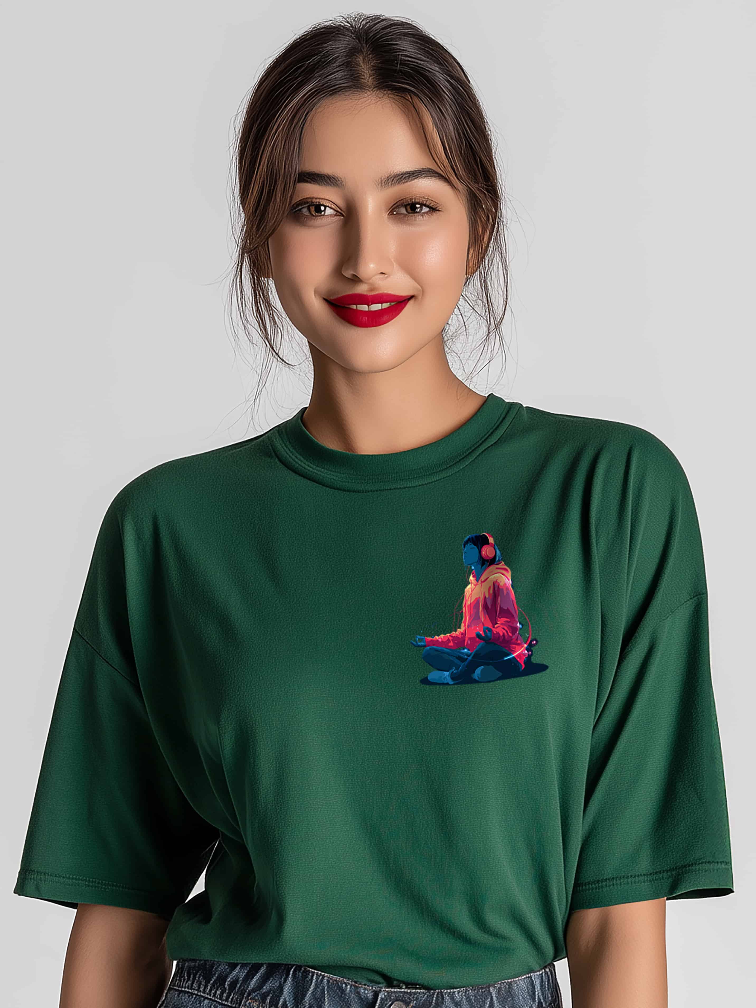 Zen Beats Oversized Cotton T-Shirt
