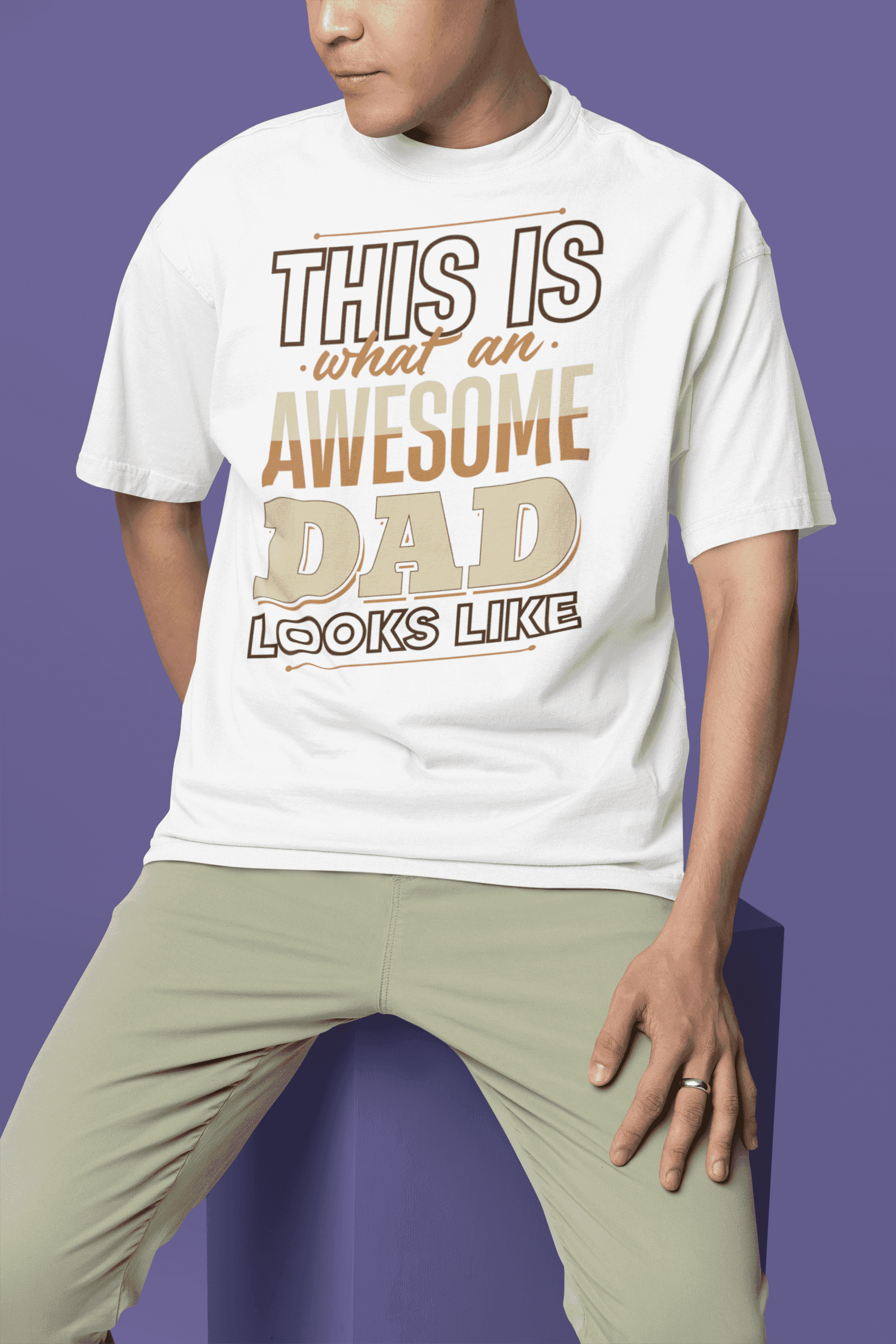 "This Is What an Awesome Dad Looks Like"  Father's Day Special  Men's Oversized Cotton T-Shirt