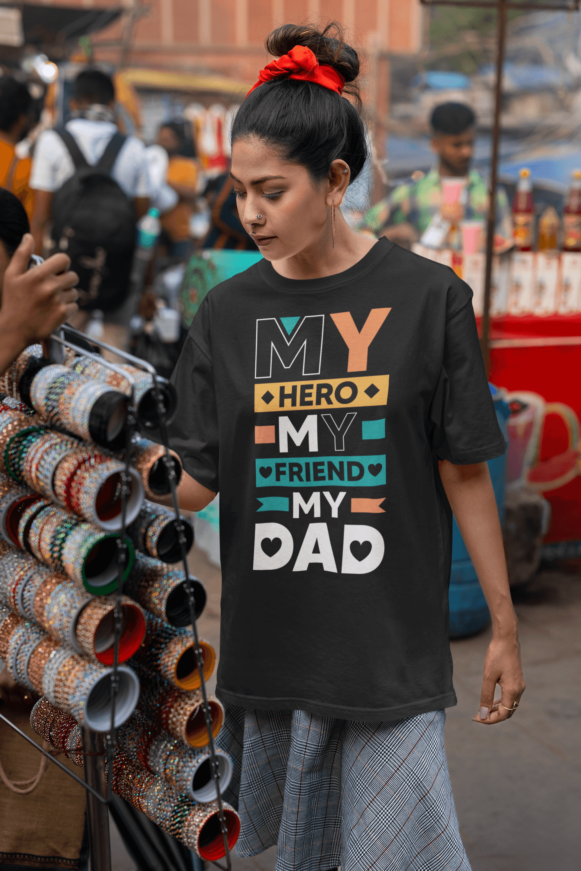 "My Hero, My Friend, My Dad" Father's Day Special  Women's Cotton Oversized T-Shirt