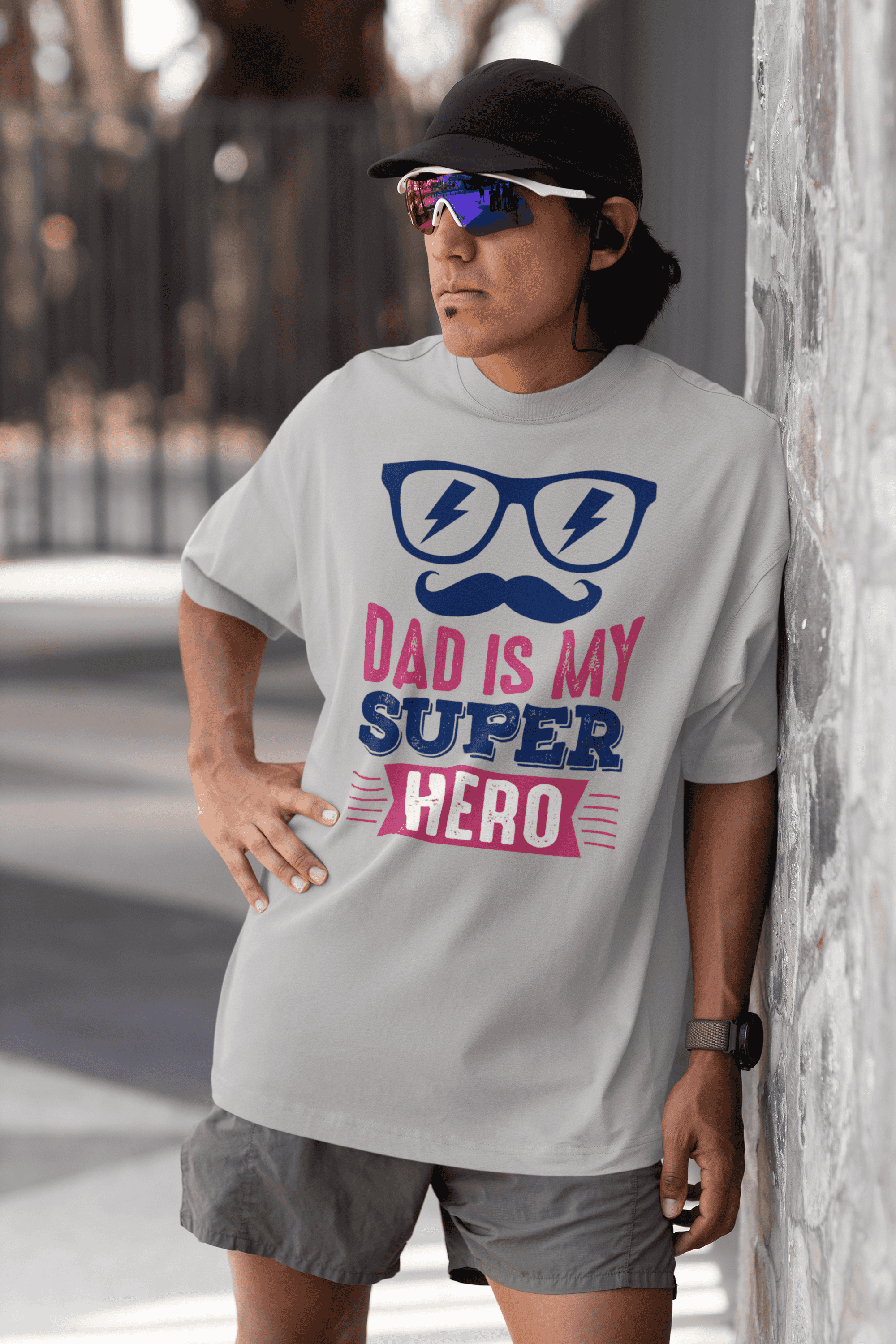 "Dad Is My Super Hero" Father's Day Special  Men's Cotton Oversized T-Shirt