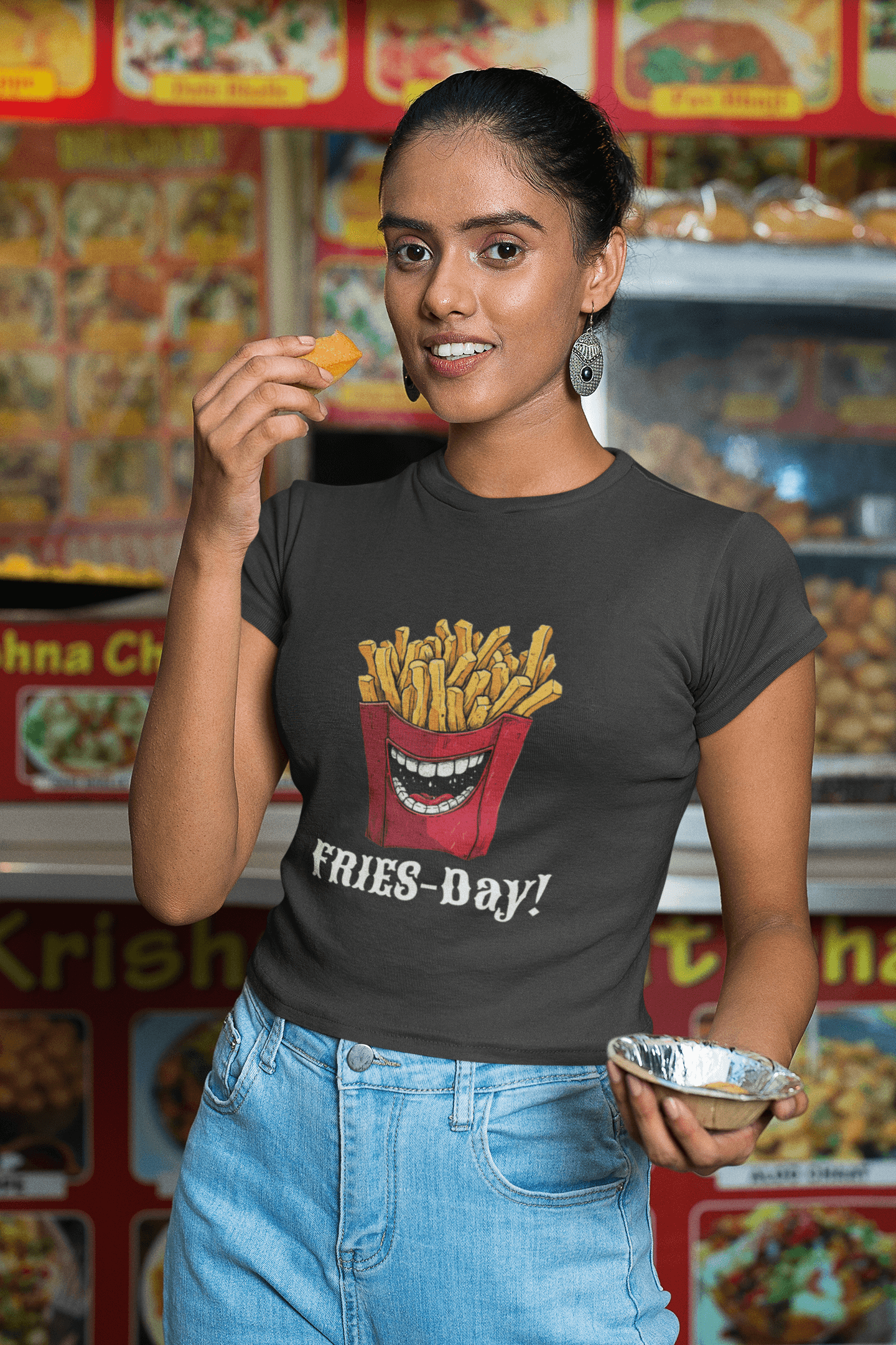 Fries-Day Women's Fun Graphic T-Shirt - Celebrate FriDay