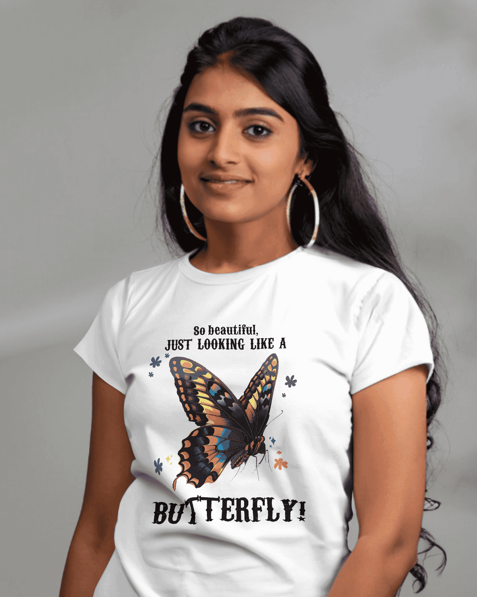 So Beautiful, Just Like a Butterfly Women's Graphic Cotton T-Shirt - Embrace Your Elegance