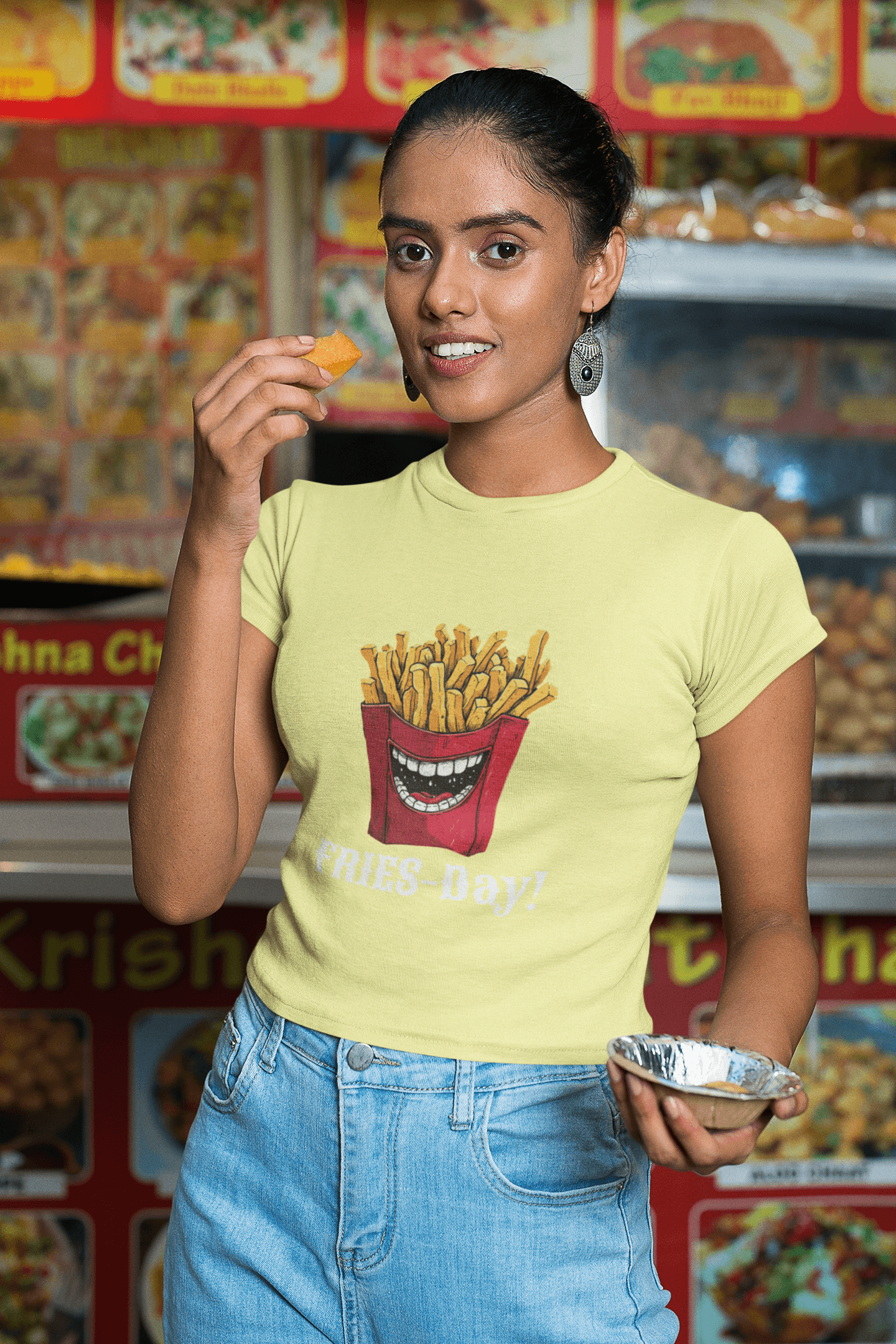 Fries-Day Women's Fun Graphic T-Shirt - Celebrate FriDay