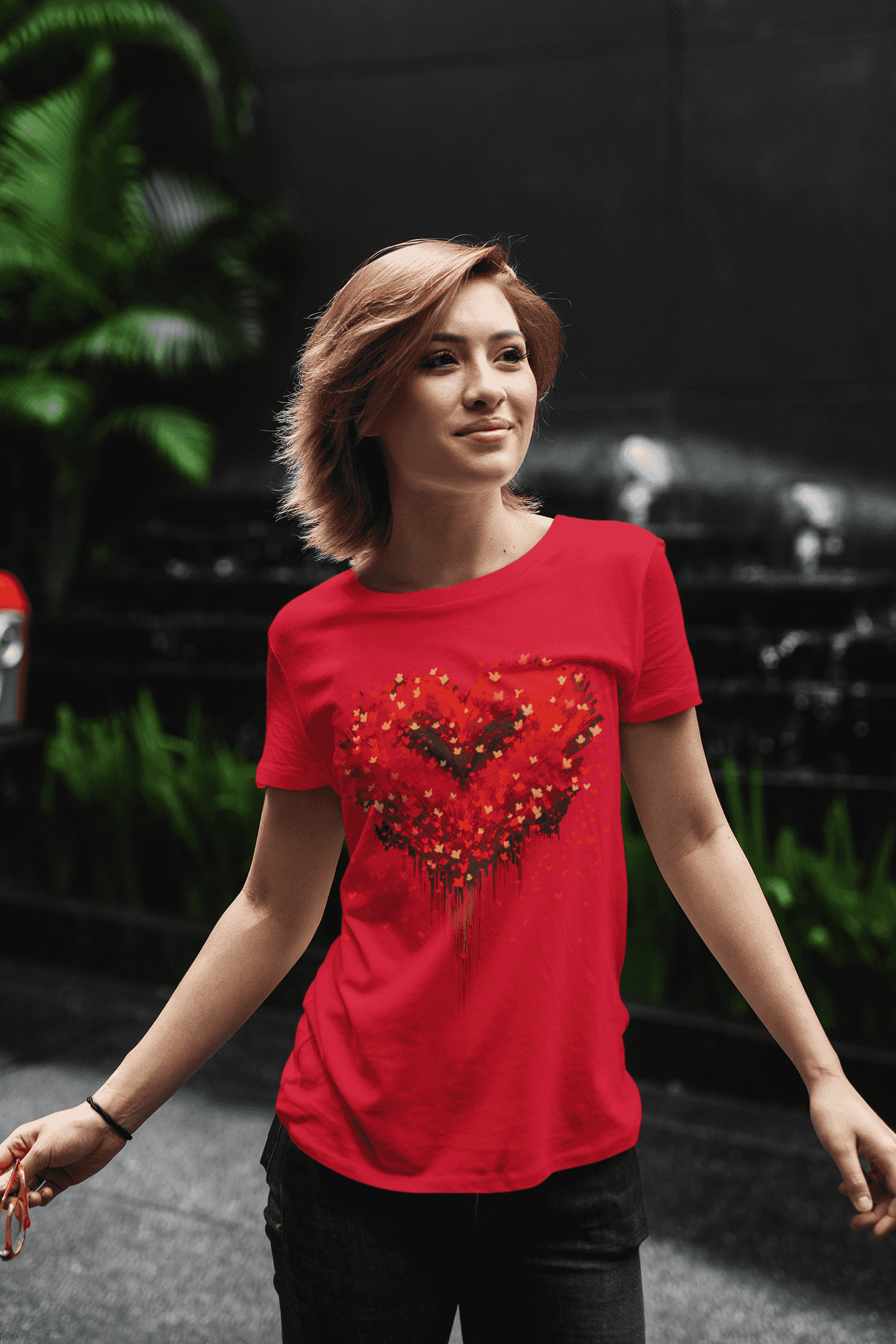 Radiant Love Women's Sparkling Heart Cotton T-Shirt