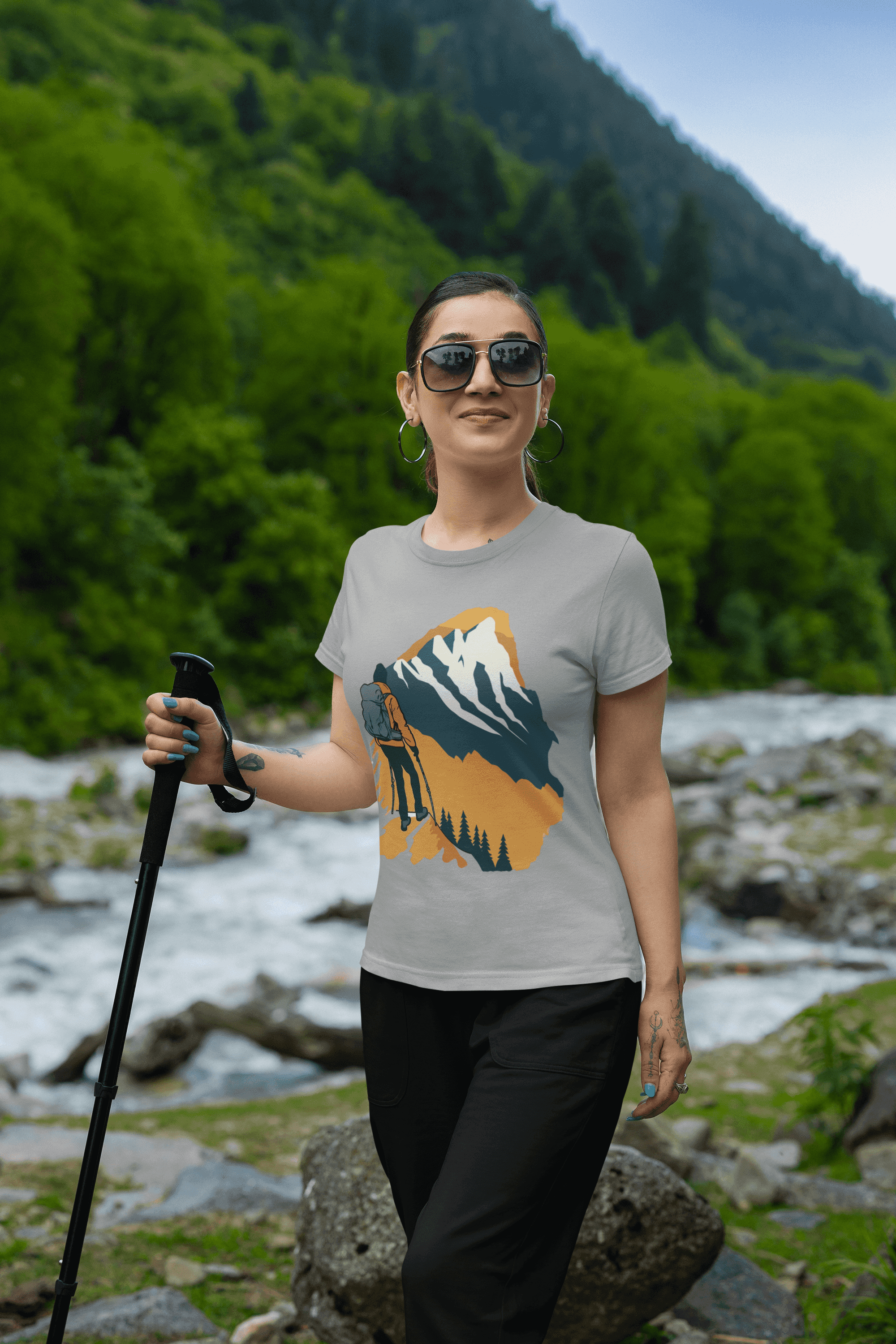 Adventure Awaits Women's Hiking/Trkking  Cotton T-Shirt