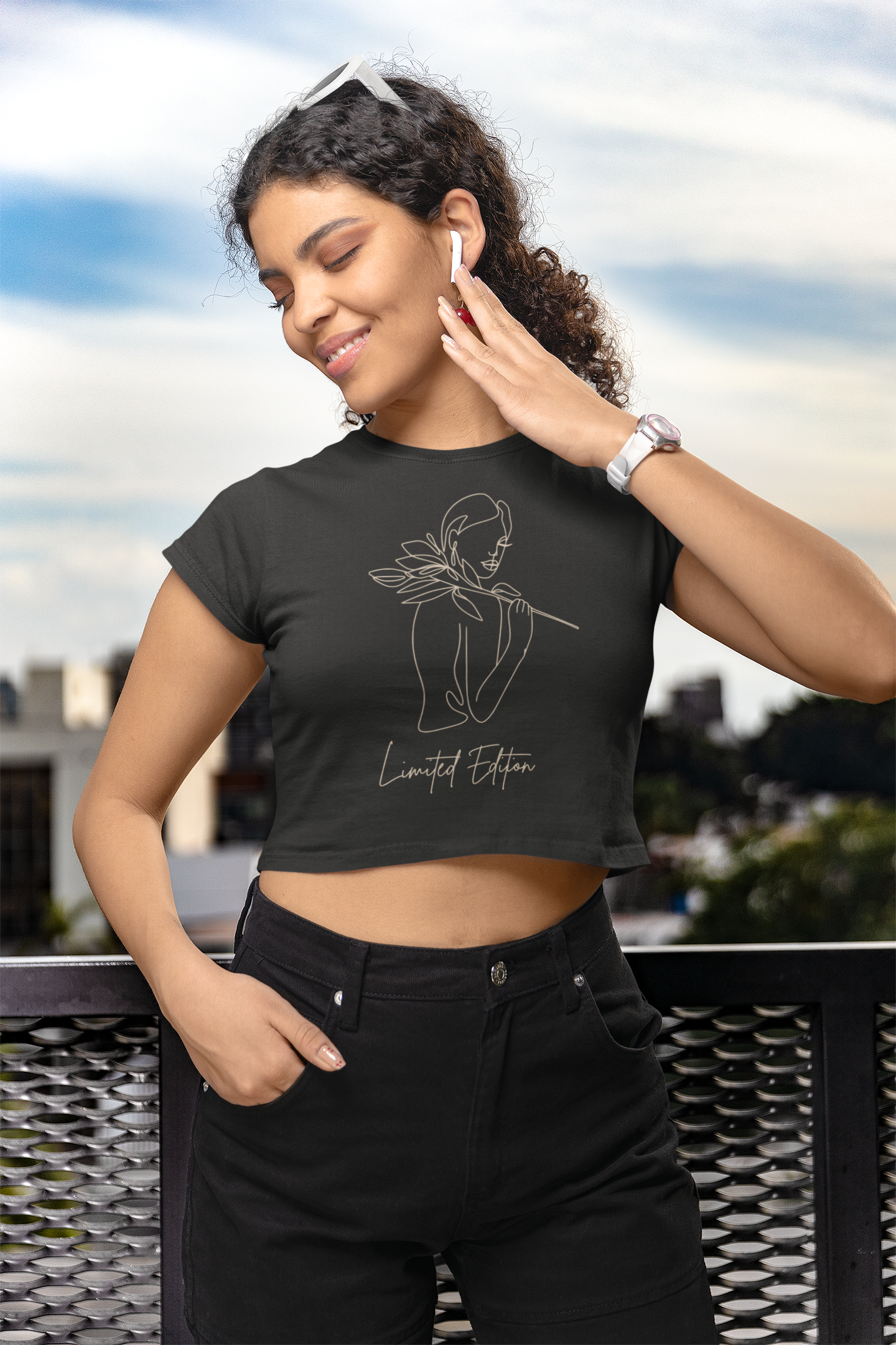 Limited Edition Minimalistic women graphic crop top