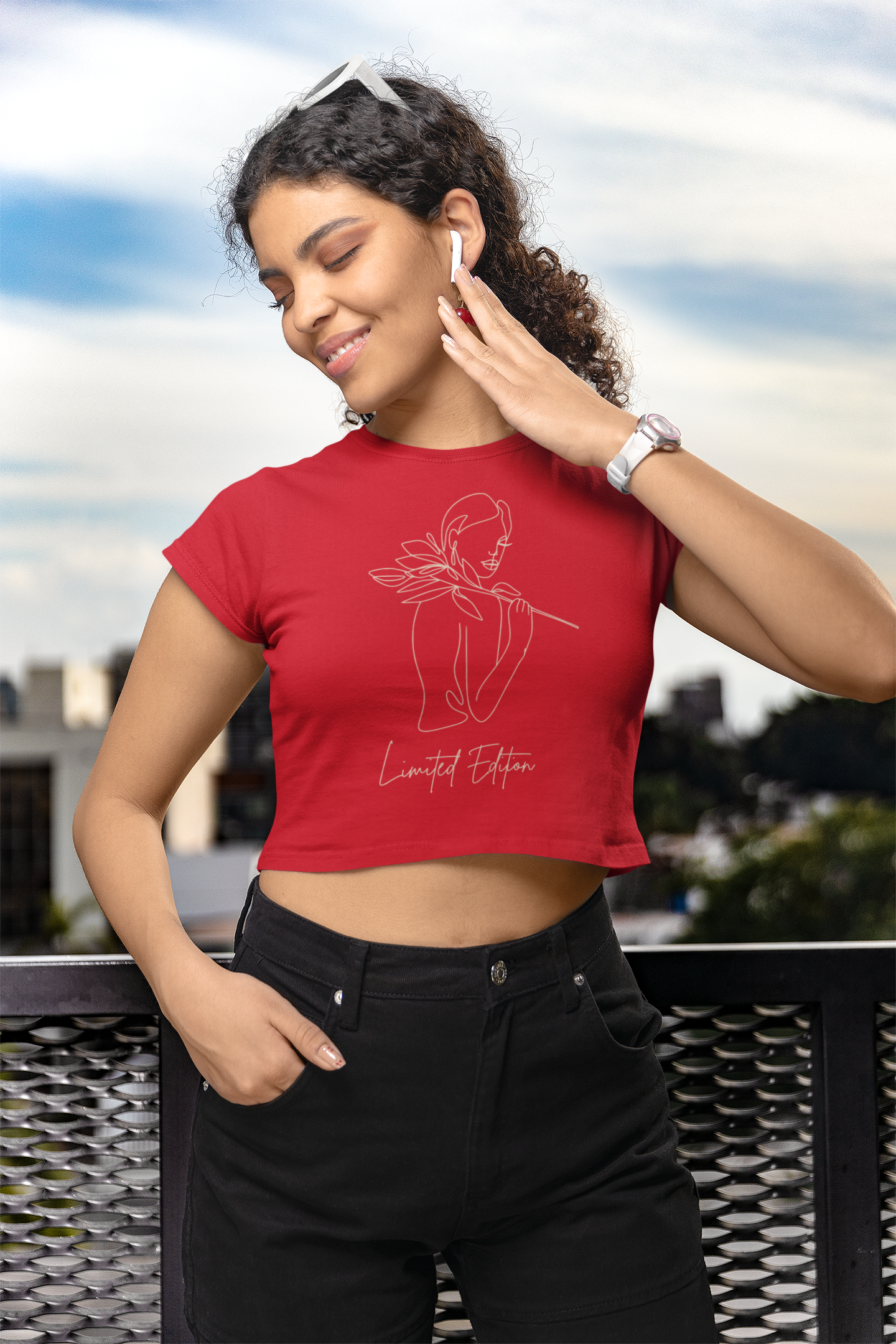 Limited Edition Minimalistic women graphic crop top