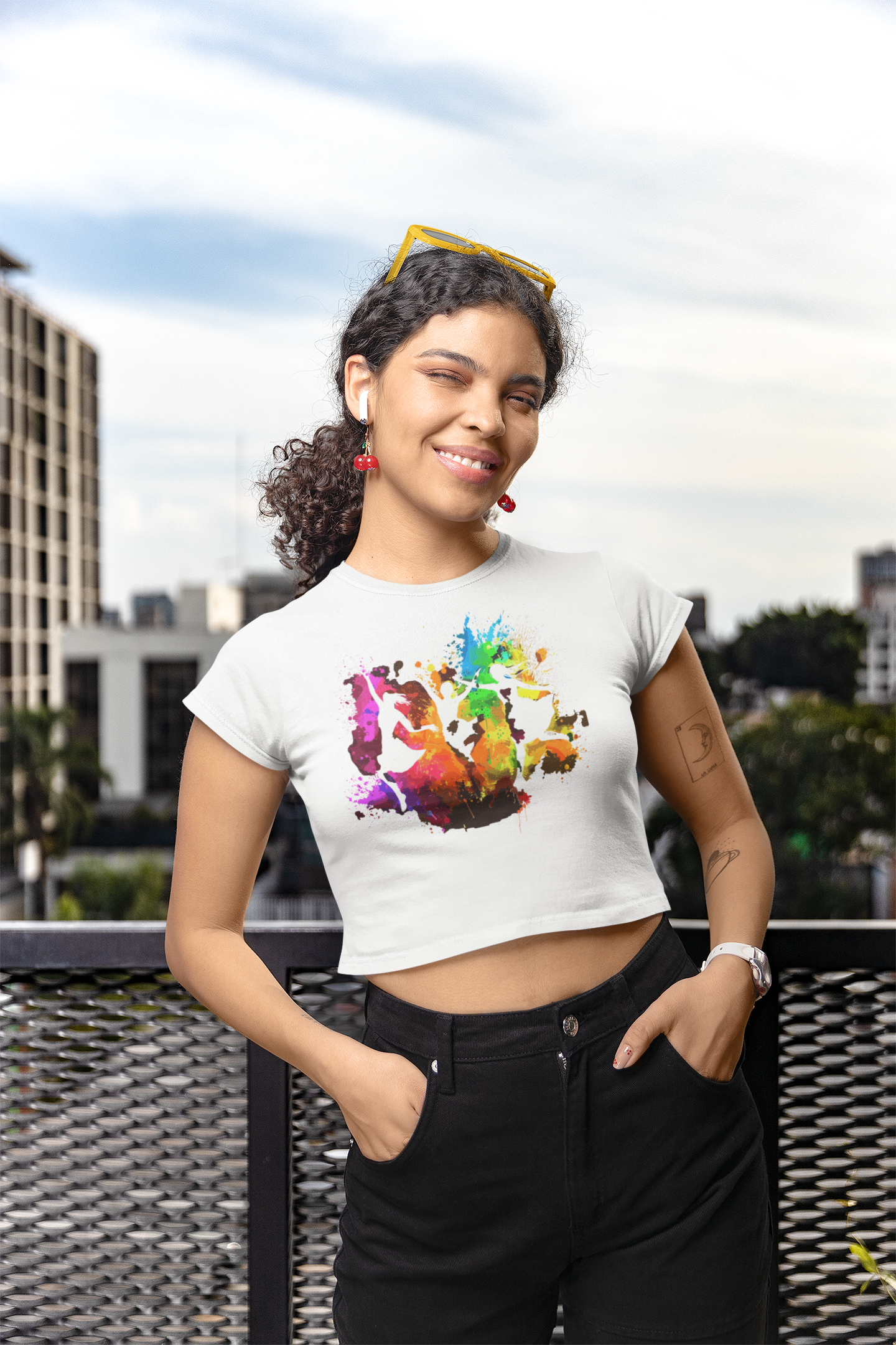 Holi special crop top for Women with Holi Splash Design