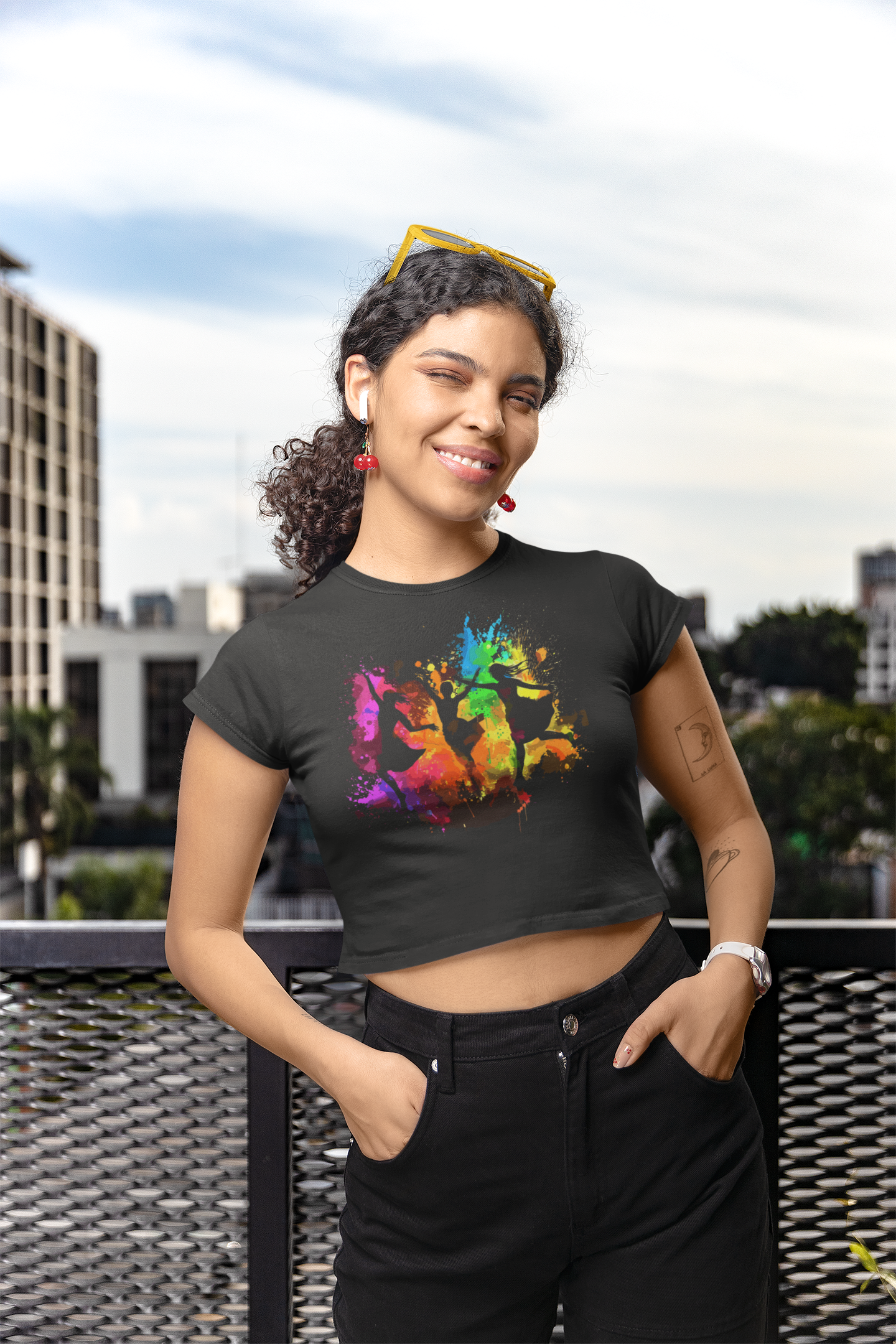 Holi special crop top for Women with Holi Splash Design