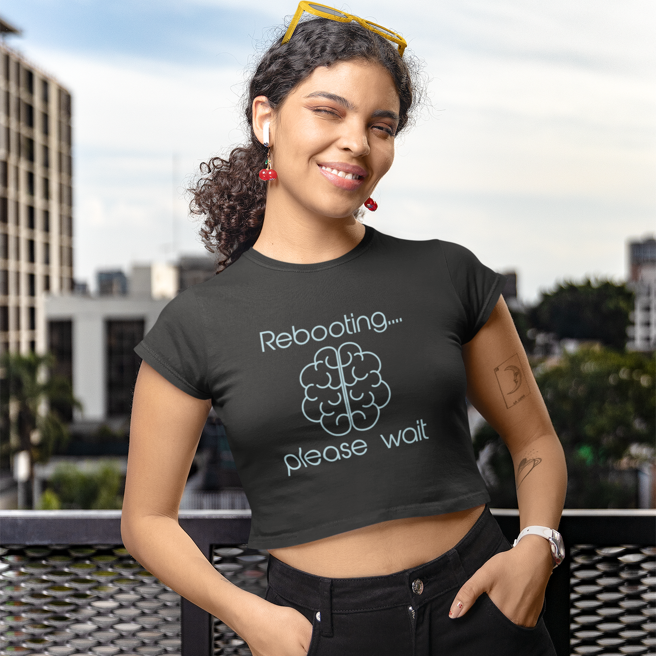 Style yourself with  "Rebooting...Please Wait" Women's Crop Top | Storeily