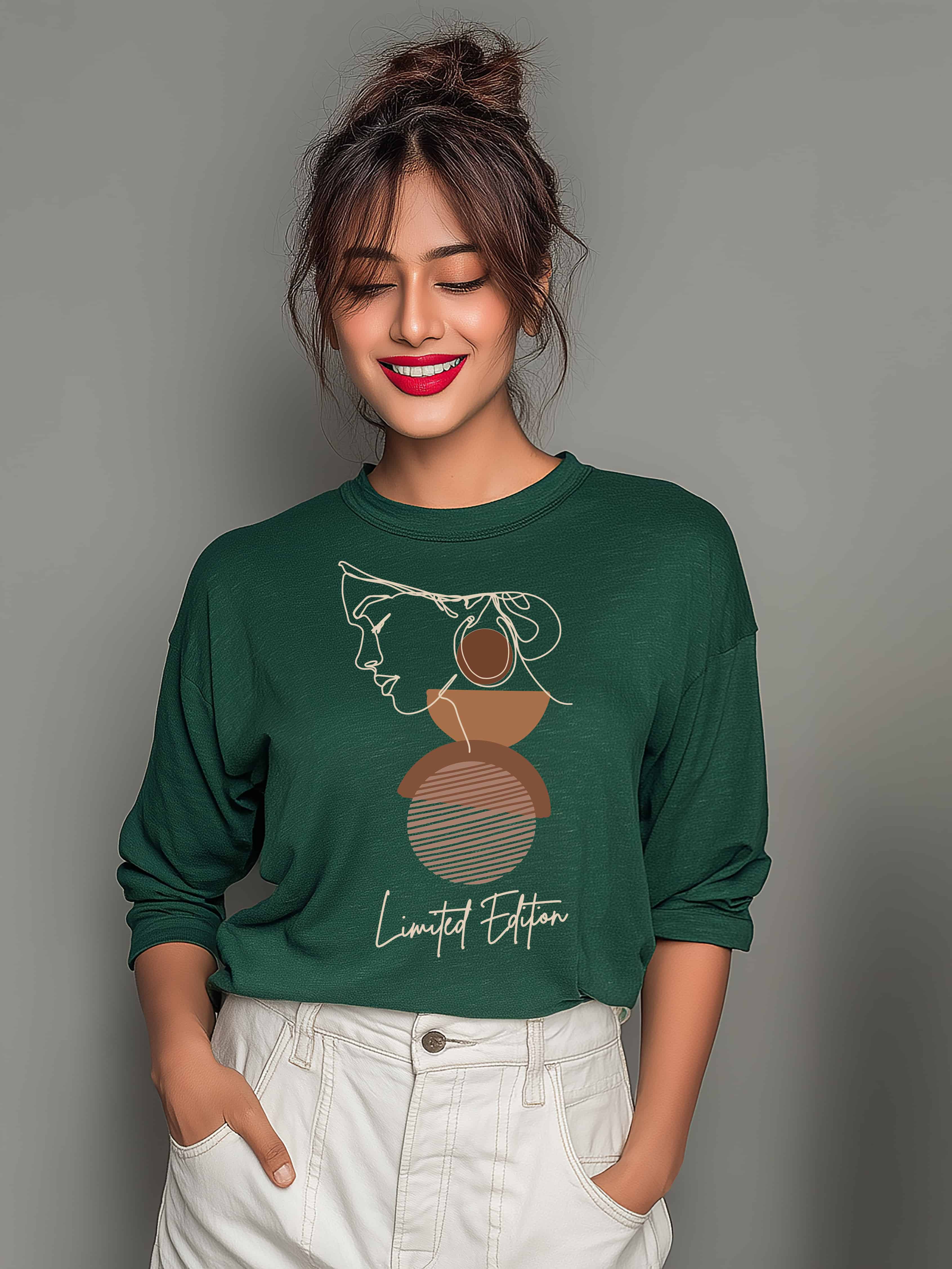Modern Afro-Abstract Line Art Design- Limited Edition Women's Oversized Cotton T-Shirt