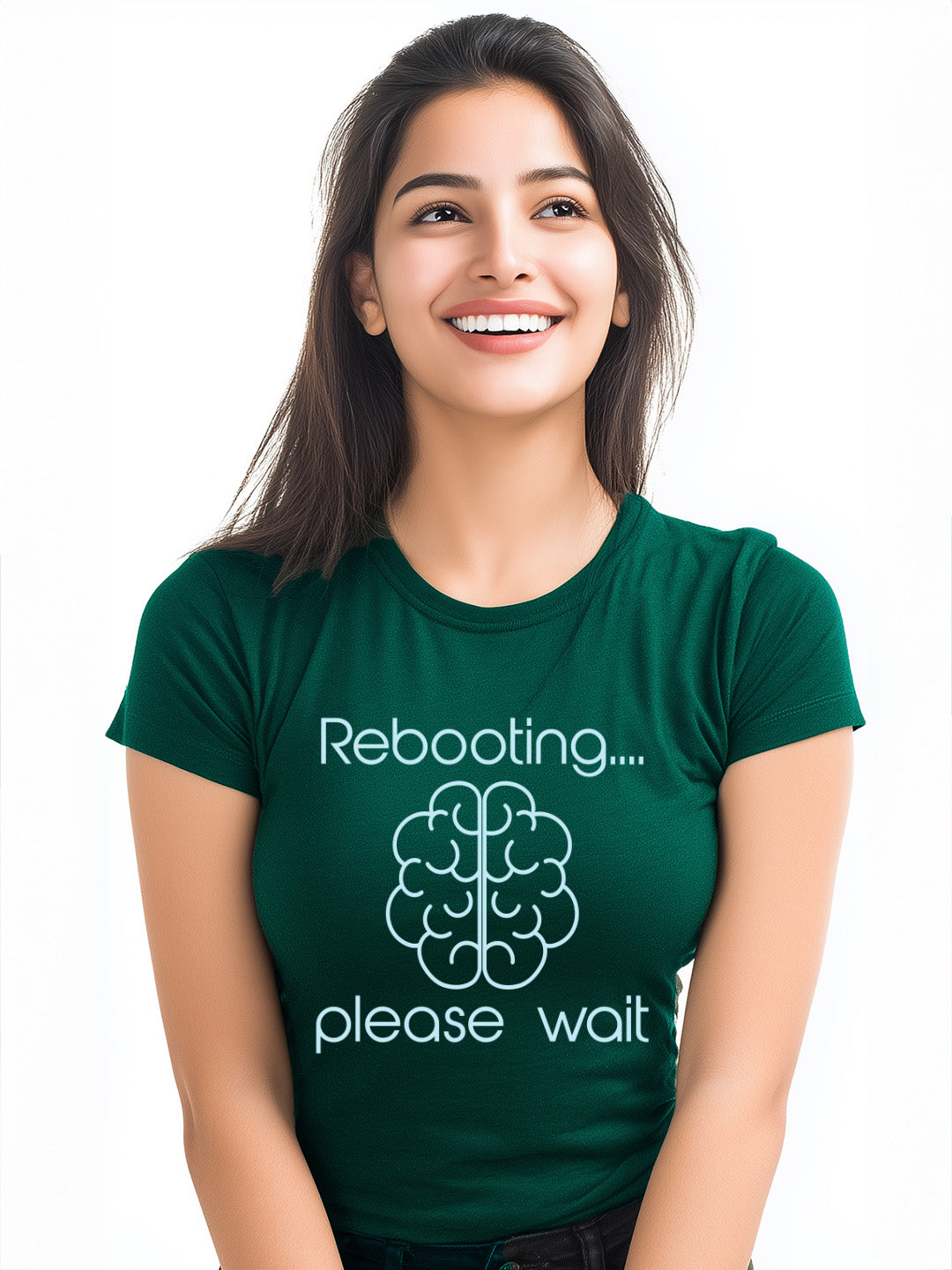 Style yourself with  "Rebooting...Please Wait" Women's Cotton T-Shirts
