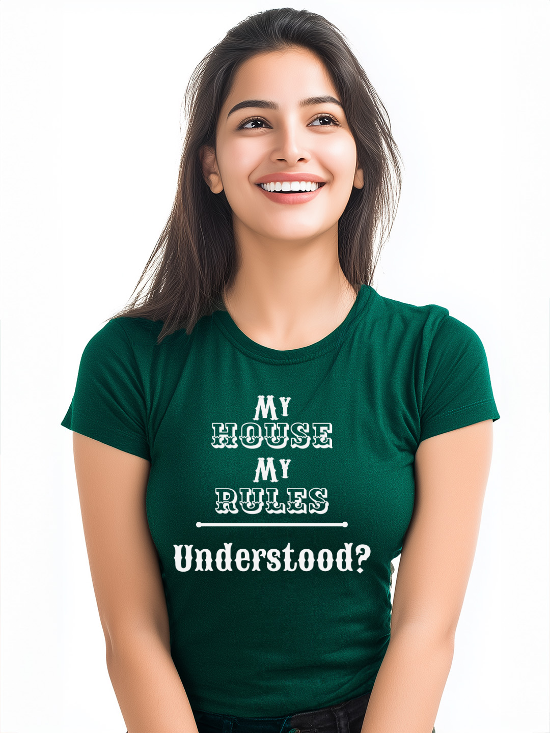 My House My Rules Women's Graphic Cotton T-Shirt