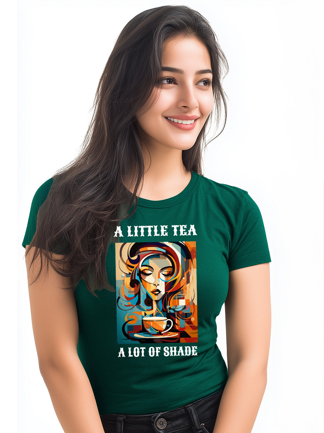 A Little Tea, A Lot of Shade Women's Sassy Cotton T-Shirt