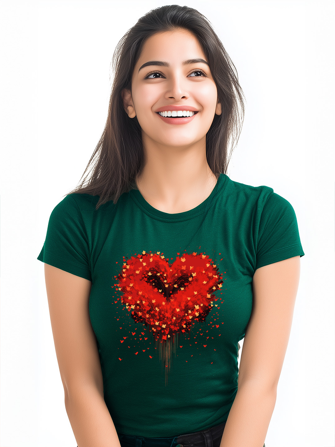 Radiant Love Women's Sparkling Heart Cotton T-Shirt