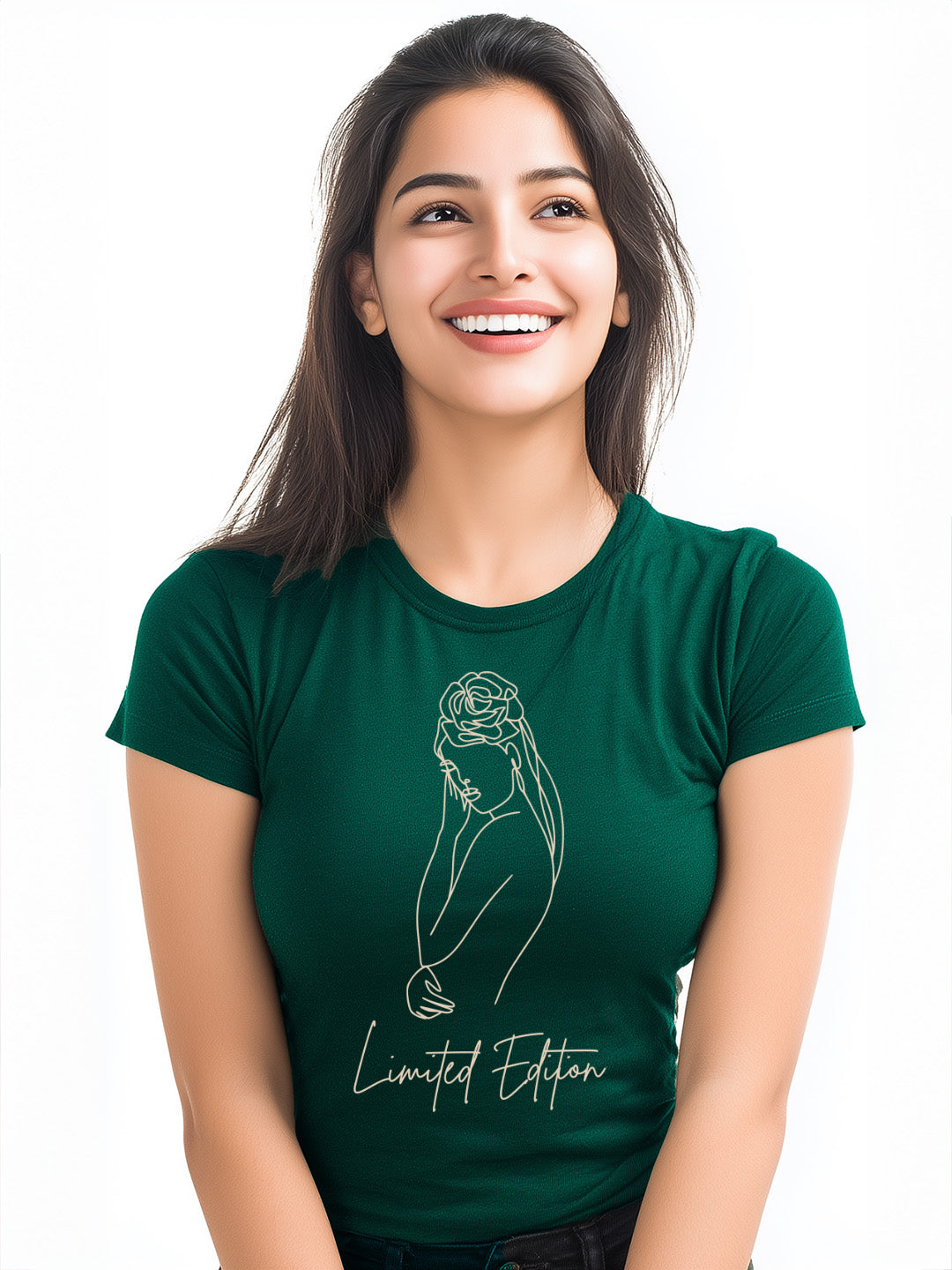 Limited Edition tshirt for women with Bold Woman Outline Design
