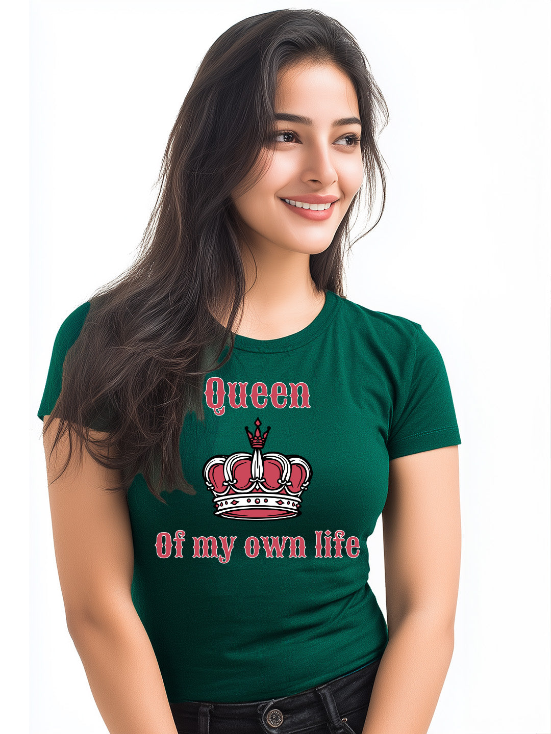 "Queen of My Own Life" Women's Stylish Cotton T-Shirt